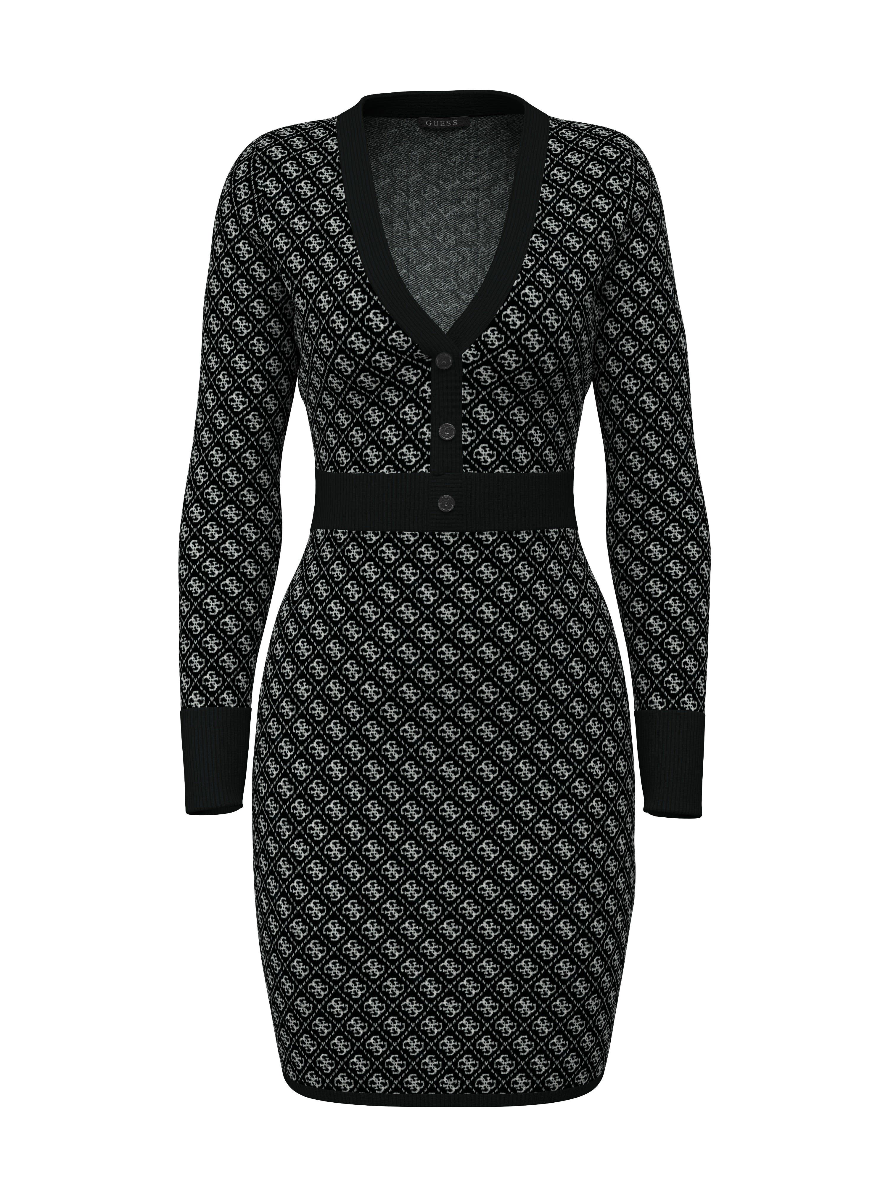 Guess Strickkleid LS VN AUBREY 4G SWTR DRESS mit Wollanteil, Bodycon