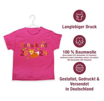 Shirtracer T-Shirt Schulkind 2024 Fuchs (1-tlg) Einschulung Junge Schulanfang Geschenke