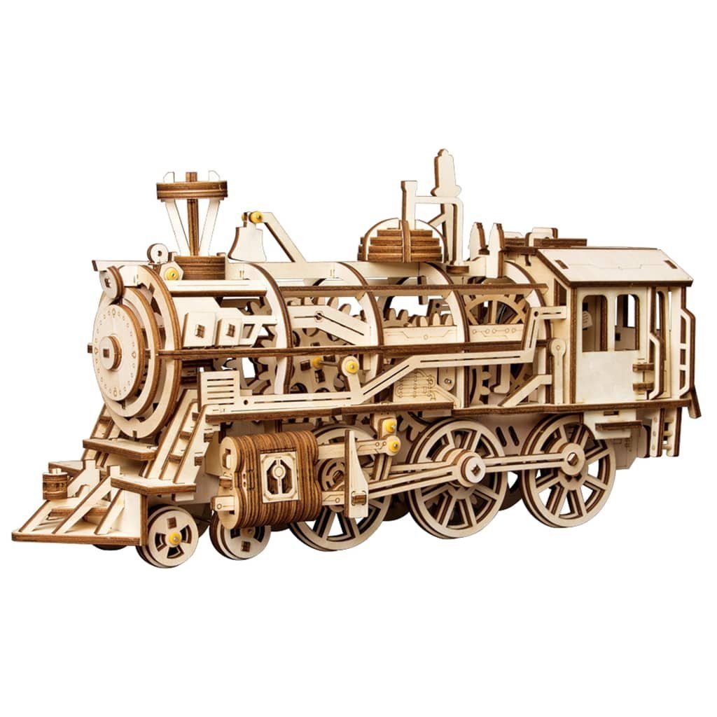 Robotime Modellbausatz Mechanisches Modell Locomotive Holz