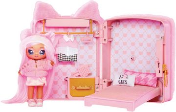 MGA ENTERTAINMENT Puppenmöbel 3in1 Backpack Bedroom Series 3 Playset - Pink Kitty, Na!Na!Na! Surprise