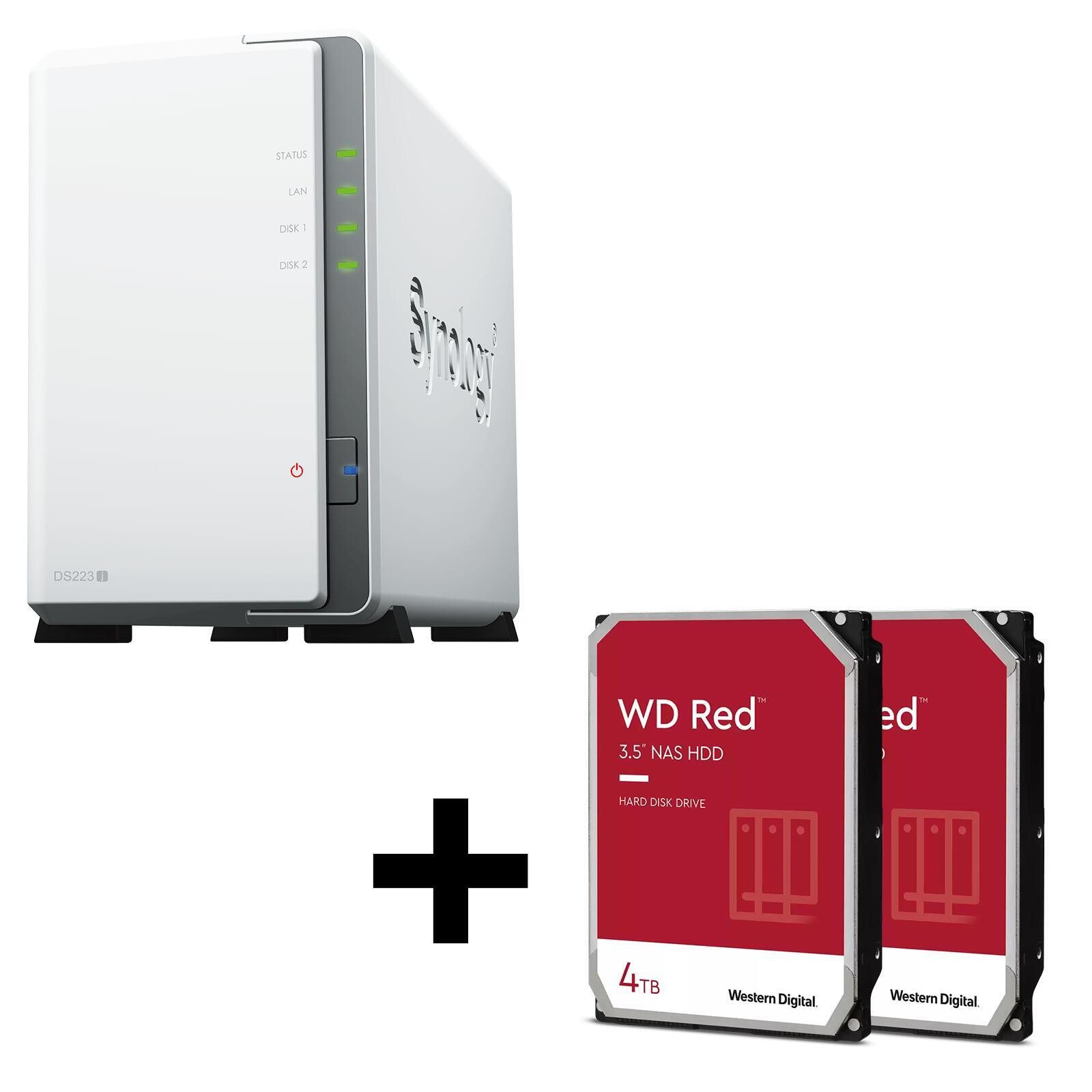 Synology Synology DS223J + Western Digital WD40EFPX HDD-NAS-Festplatte
