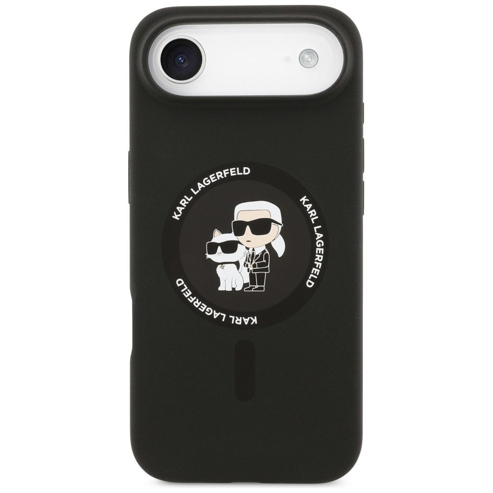 KARL LAGERFELD Handyhülle Schutzhülle Silikonhülle Magnetring, MagSafe-Ring, Silikon, erhöhte Kanten