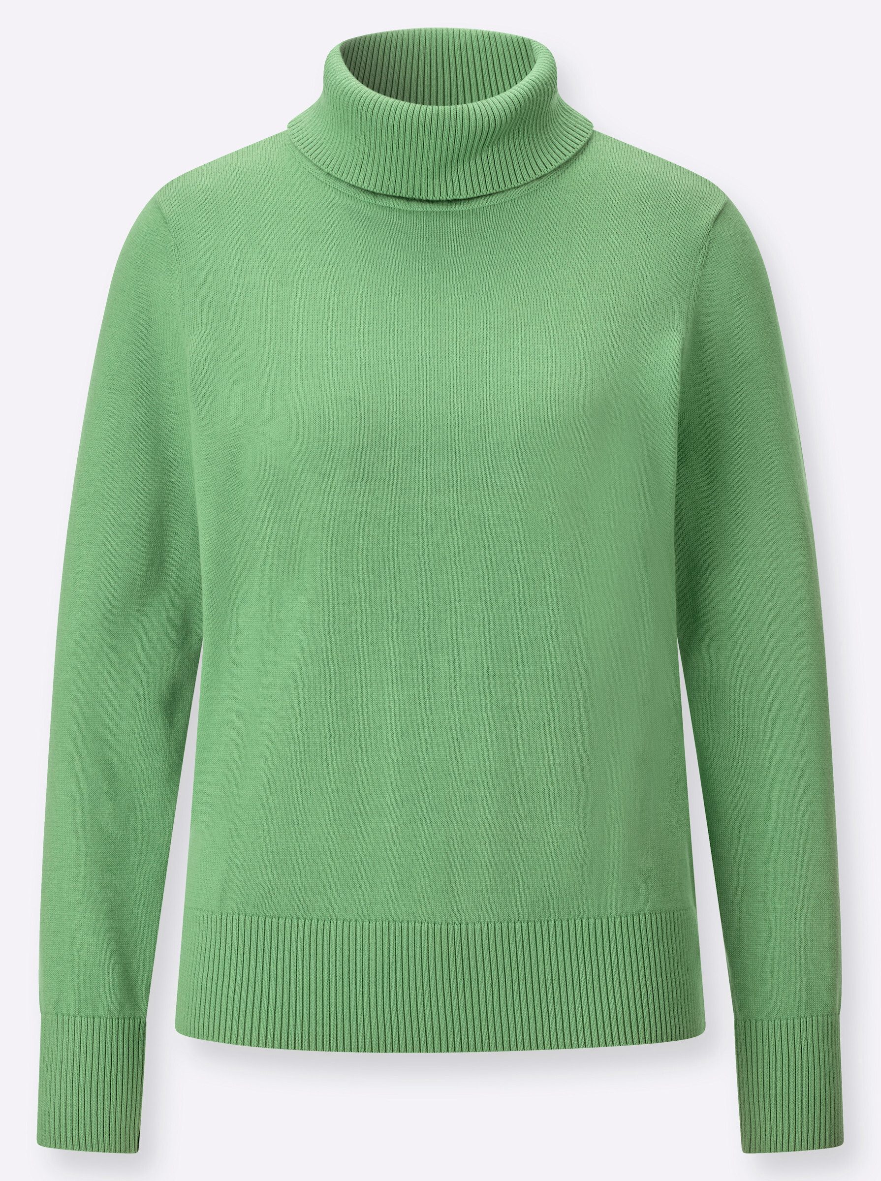 Strickpullover Rollkragen-Pullover Langarm Jersey