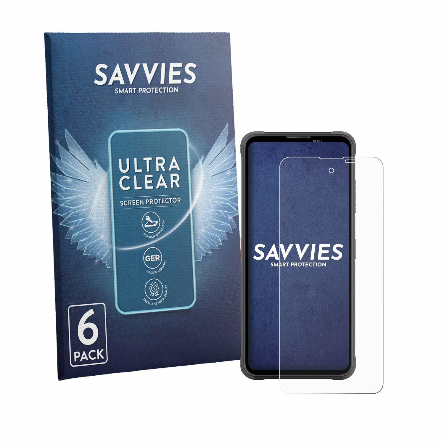 Savvies Displayschutzfolie Schutzfolie für Blackview Fort 5, 6 Stück, Displayschutz Schutz Folie Klar Transparent