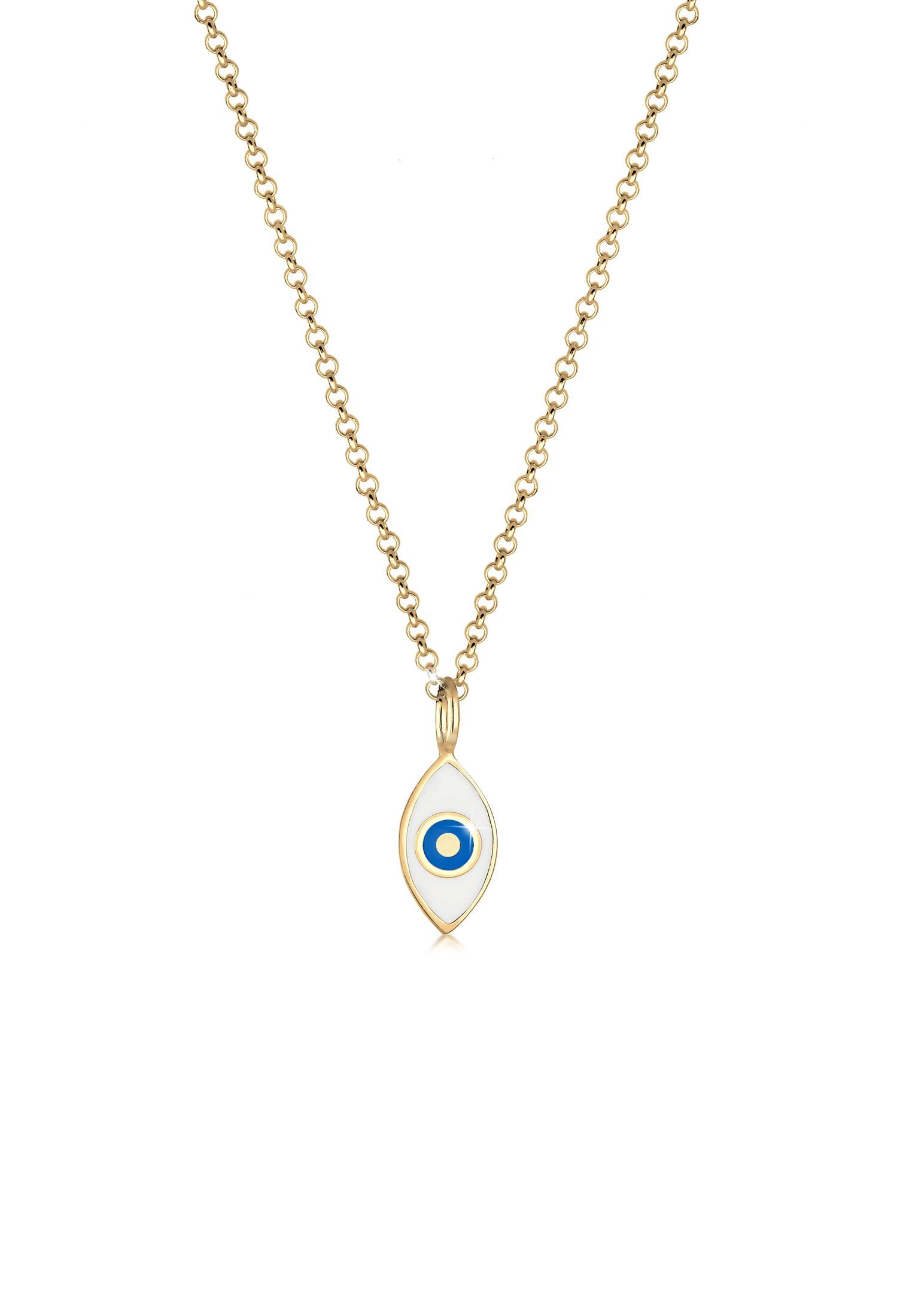 Elli Kette mit Anhänger Erbskette Evil Eye Symbol Emaille 925er Silber, Evil Eye
