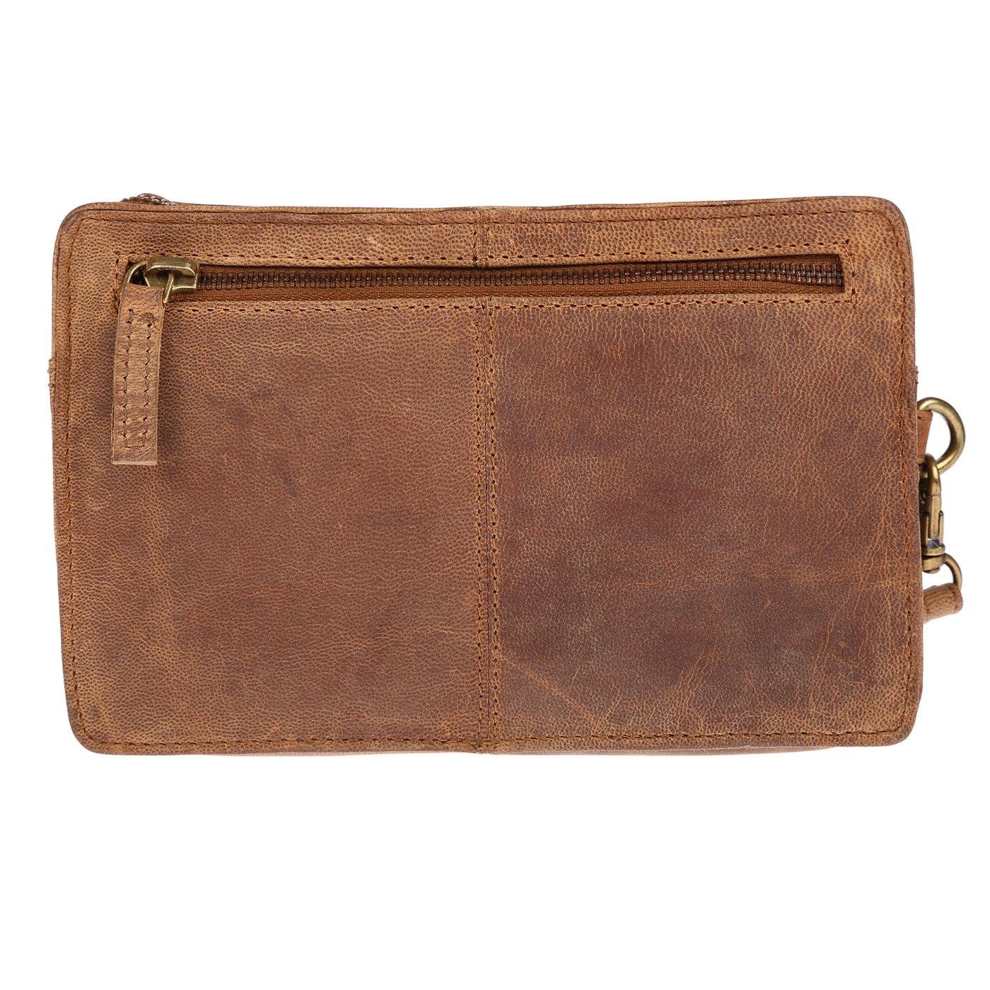 Christian Wippermann Handgelenktasche Herren echt Leder Handgelenktasche Herrenhandtasche, Dokumententasche Tasche Doppelkammer – Bild 4 von 5