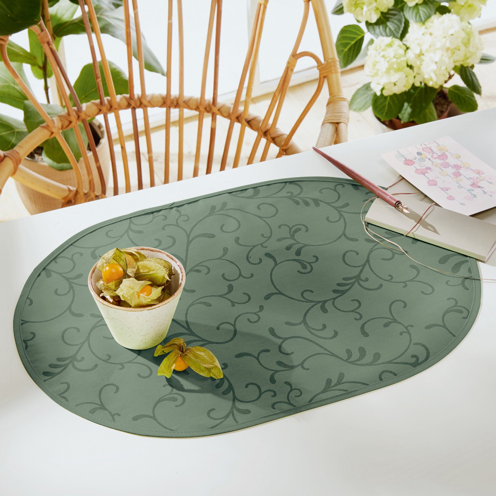 Erwin Müller Platzset Tischset "Essen" 2er-Pack, abwaschbar Ranke