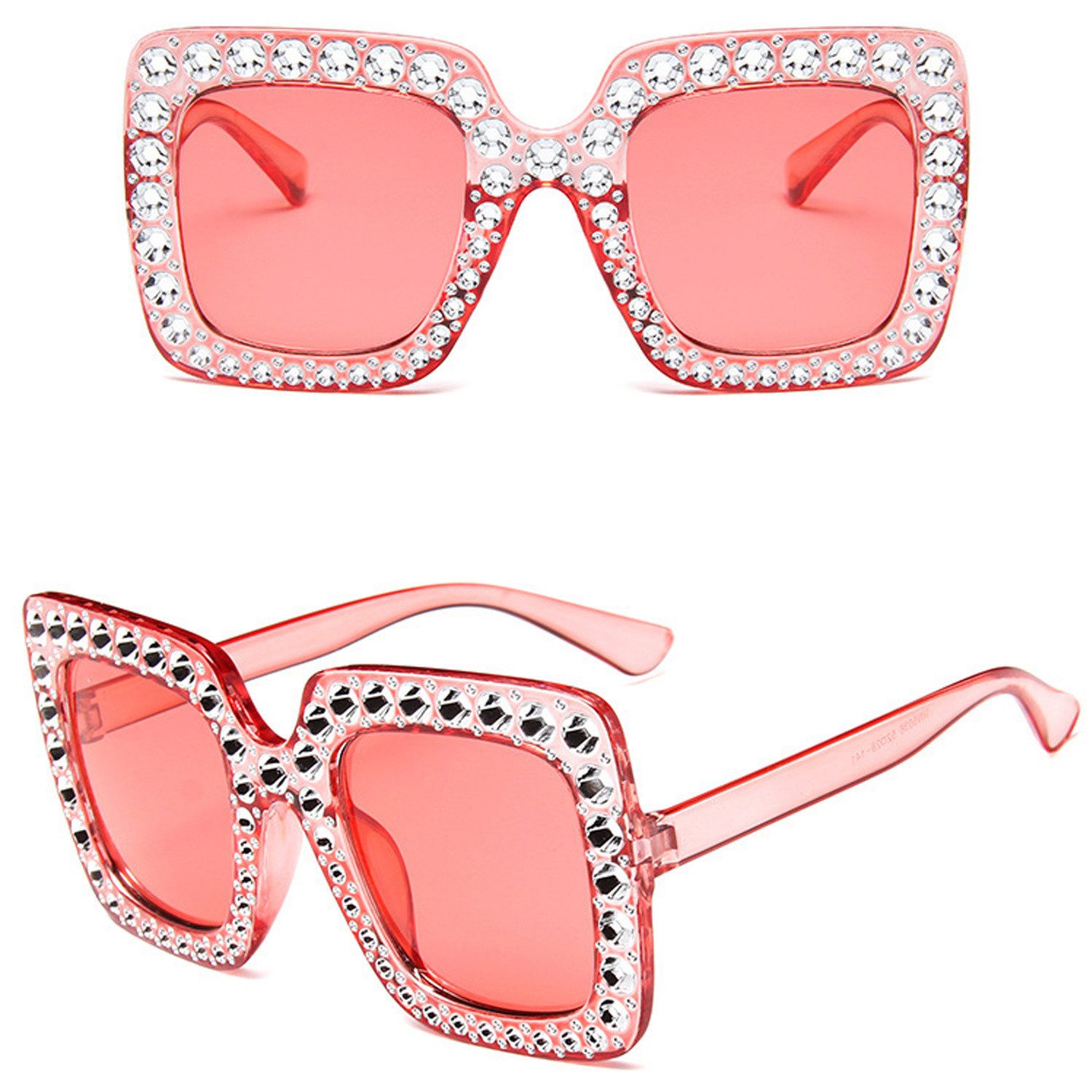 autolock Sonnenbrille Kristall Sonnenbrille Damen, Square Thick Frame Bling günstig online kaufen