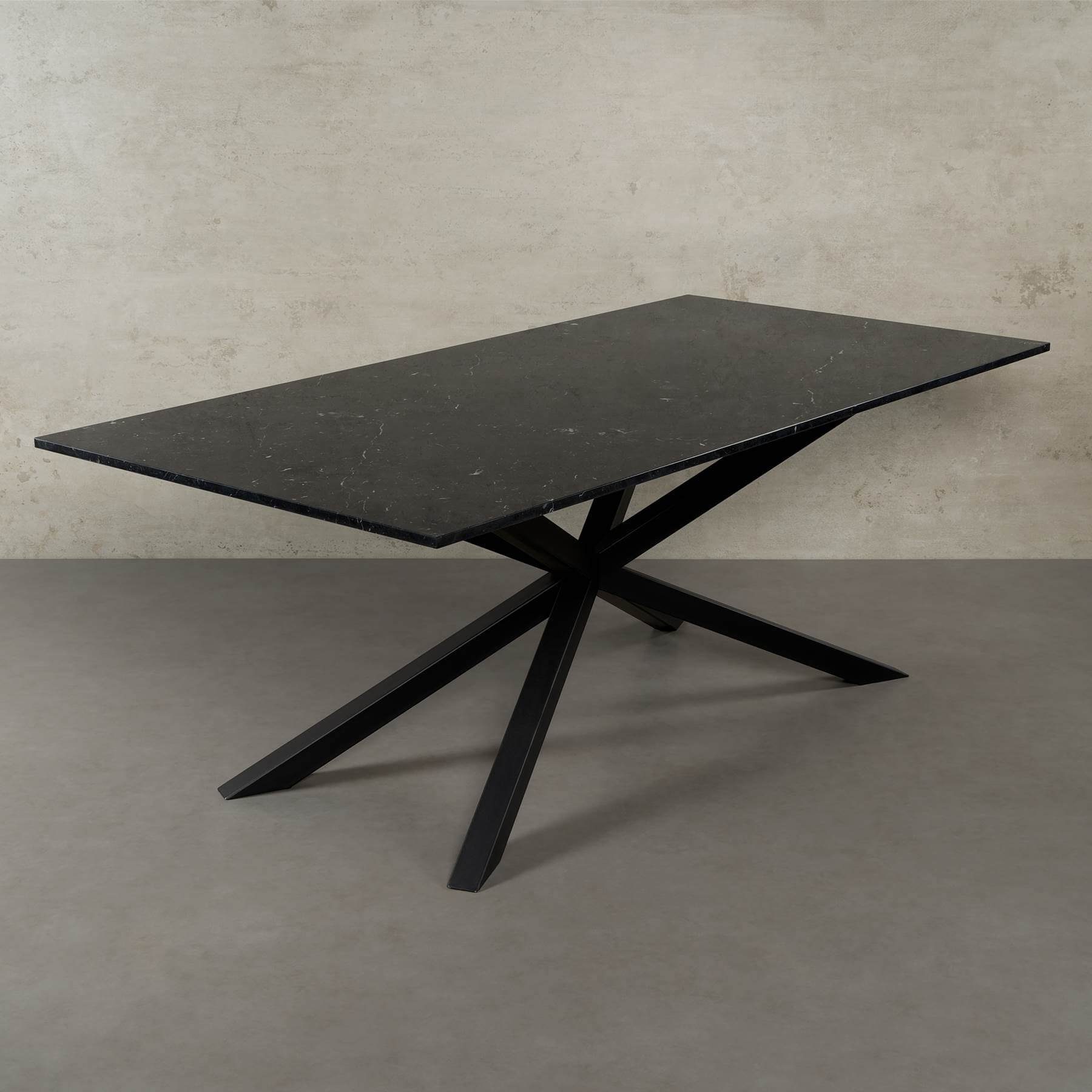 MAGNA Atelier Esstisch SPIDER mit Marmor Tischplatte, Dining Table, Küchentisch, Naturstein, 200x100cm - 160x80cm