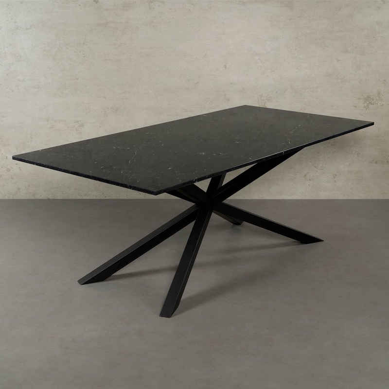 MAGNA Atelier Esstisch SPIDER mit Marmor Tischplatte, Dining Table, Küchentisch, Naturstein, 200x100cm - 160x80cm