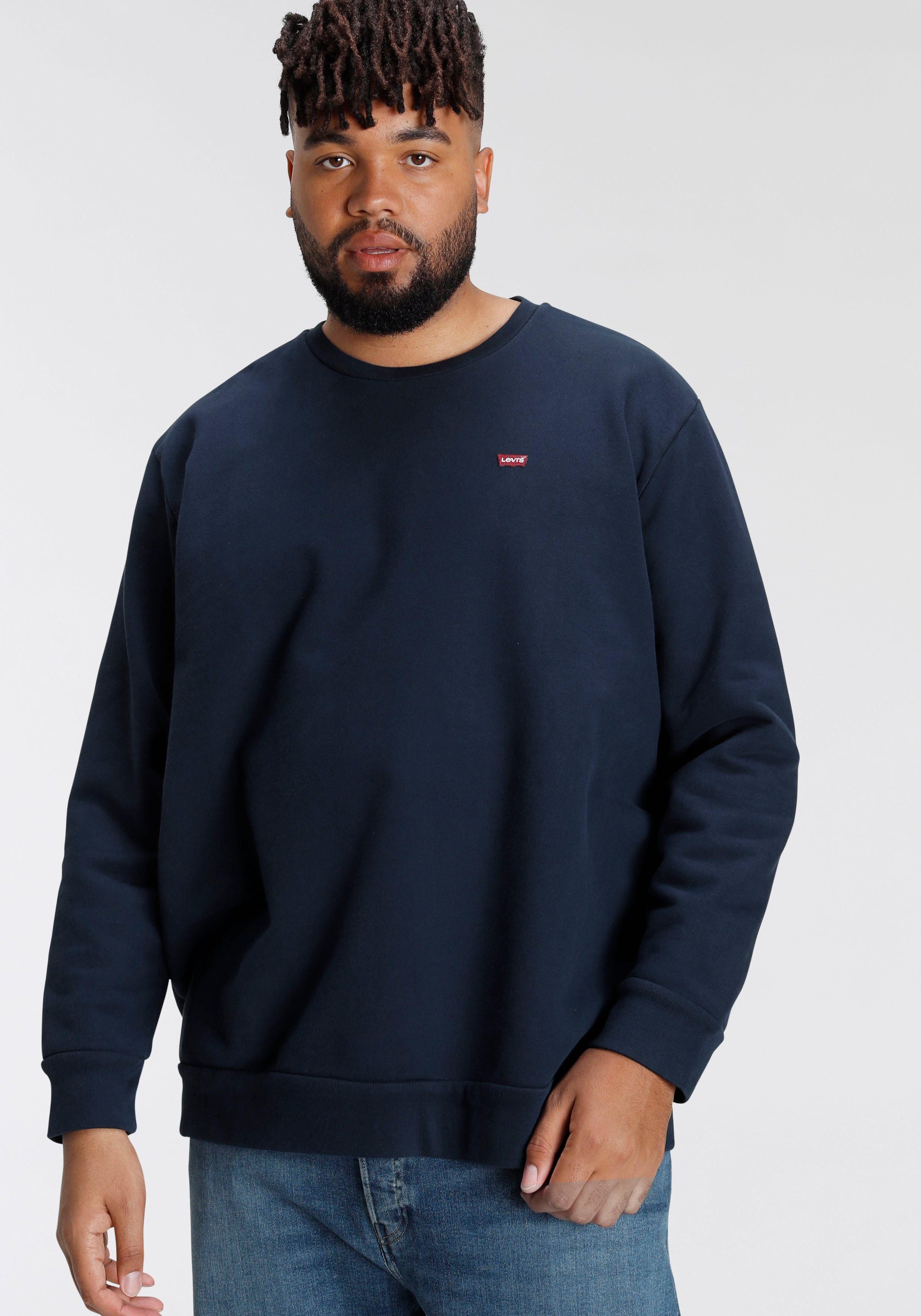 Batwing-Logobadge Plus Levi's® ORIGINAL CREW HM Sweatshirt mit navy BIG