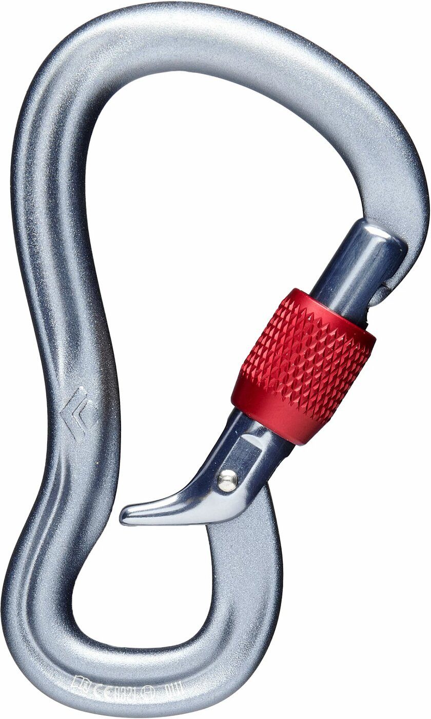 Black Diamond Karabiner GridLock Screwgate Carabiner - Sliver/Red
