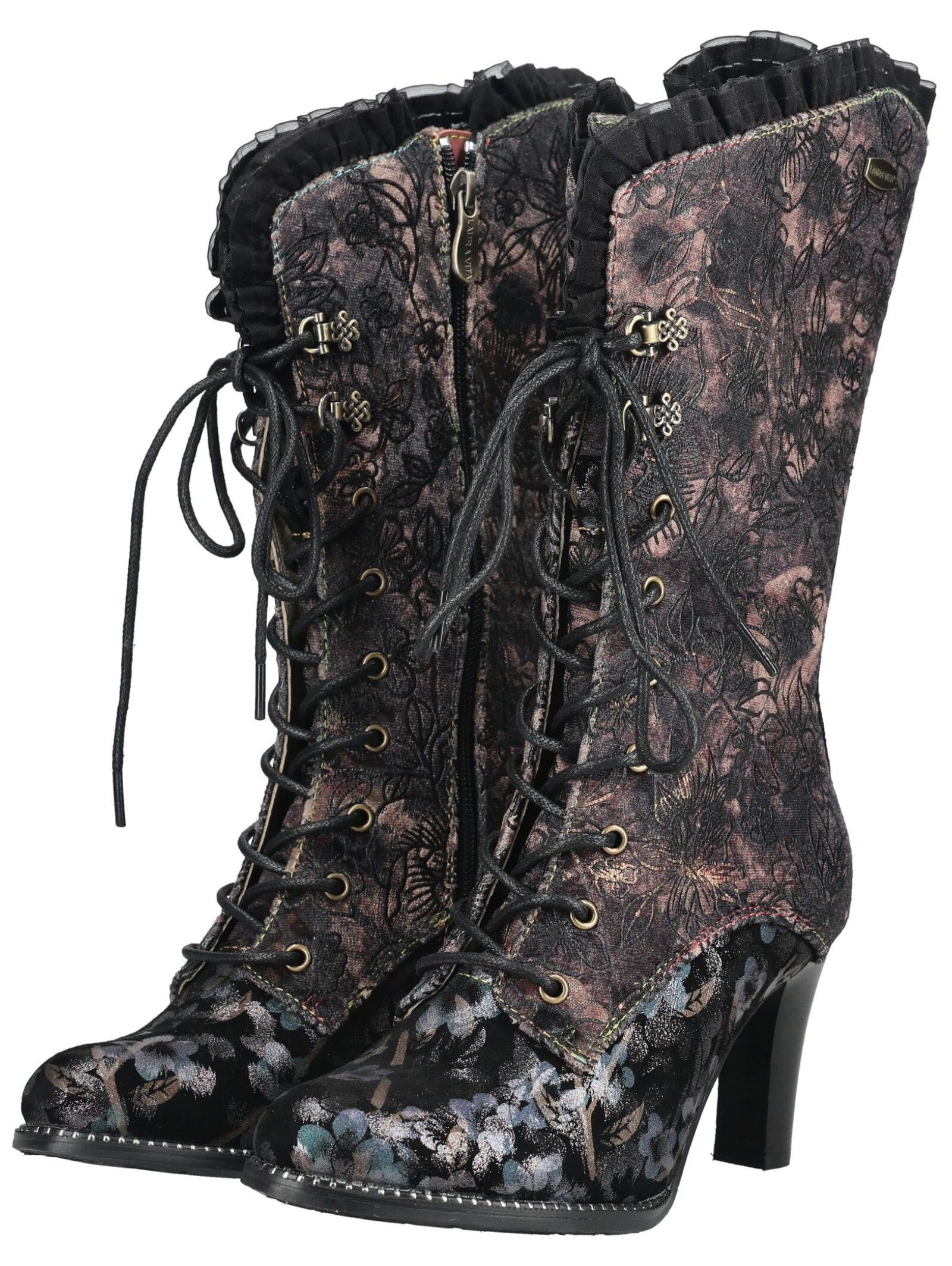 LAURA VITA LAURA VITA Stiefel Leder/Textil High-Heel-Stiefel – Bild 4 von 5