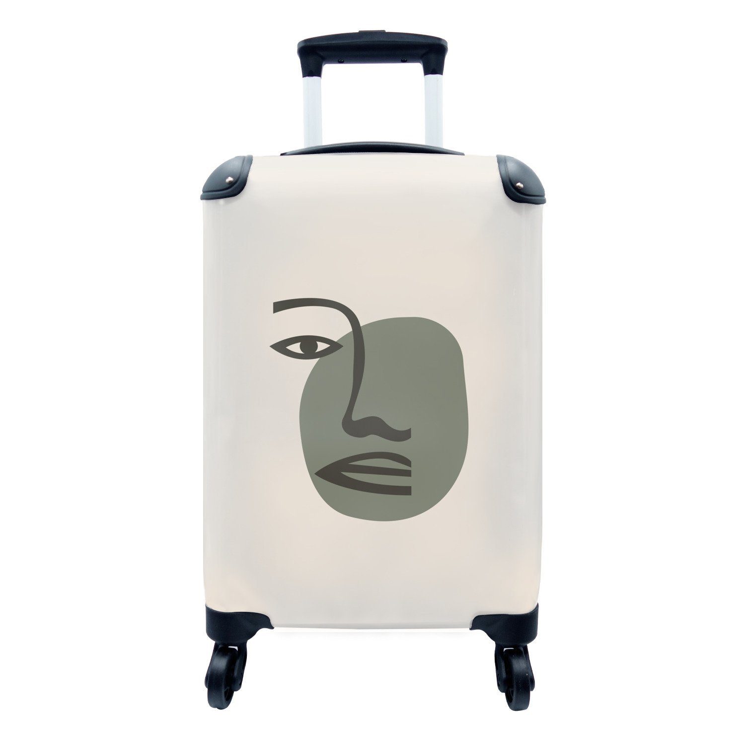 MuchoWow Handgepäckkoffer Pastell - Farbe - Grün, 4 Rollen, Reisetasche mit rollen, Handgepäck für Ferien, Trolley, Reisekoffer