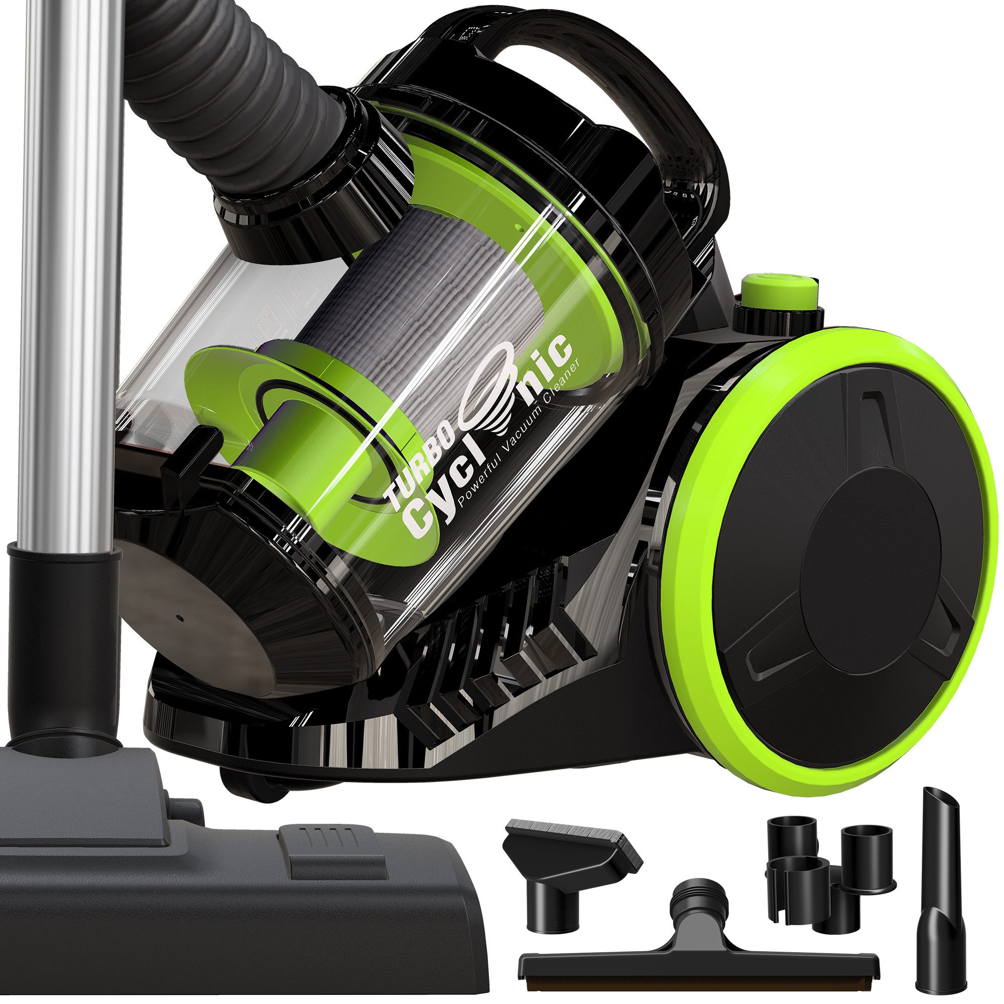 TurboTronic by Z-Line Stielstaubsauger 700 W Staubsauger ohne Beutel, 19 kPa, HEPA Filter, 2,5 l Behälter, 700 W, beutellos, Beutellos, Zyklon Technologie, Kabelaufwicklung und Teleskoprohr