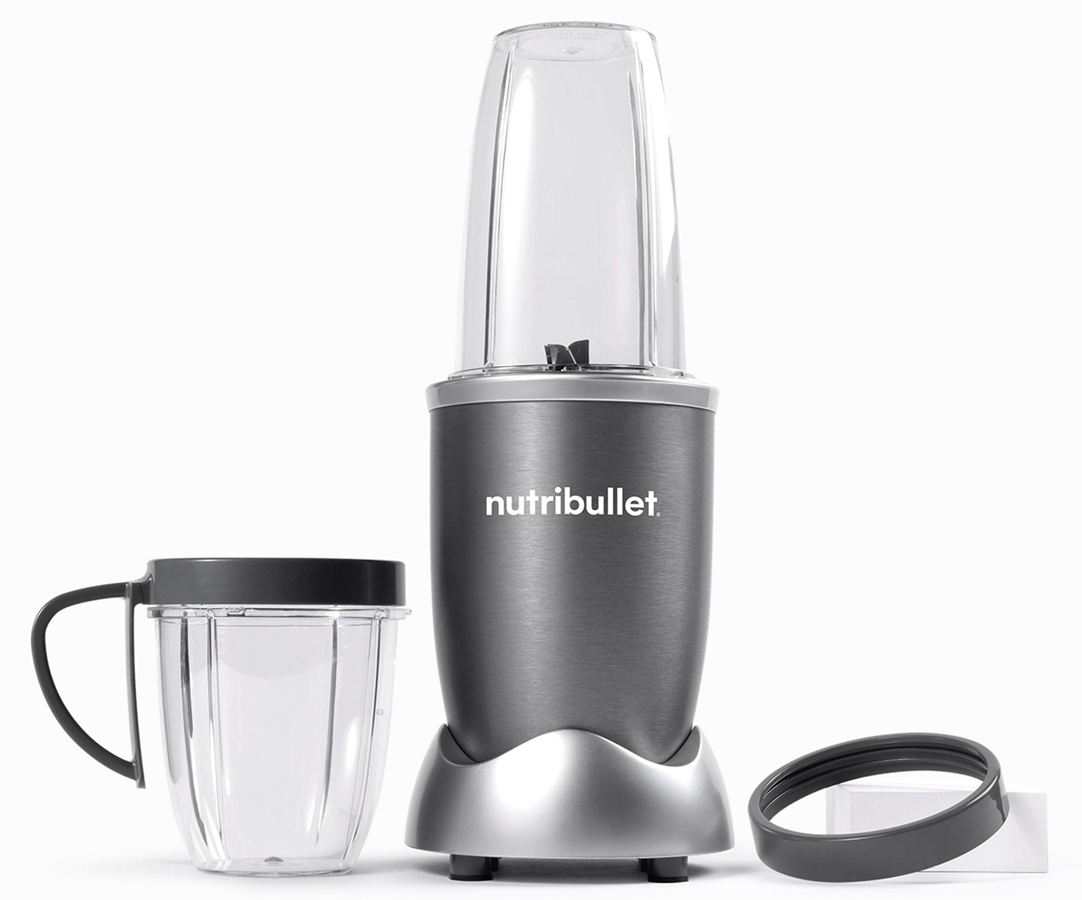 nutribullet Смузи мейкеры NB606DG, 600 W, Standmixer, Multifunktionsmixer inkl. 2 Trinkbecher, Dunkelgrau