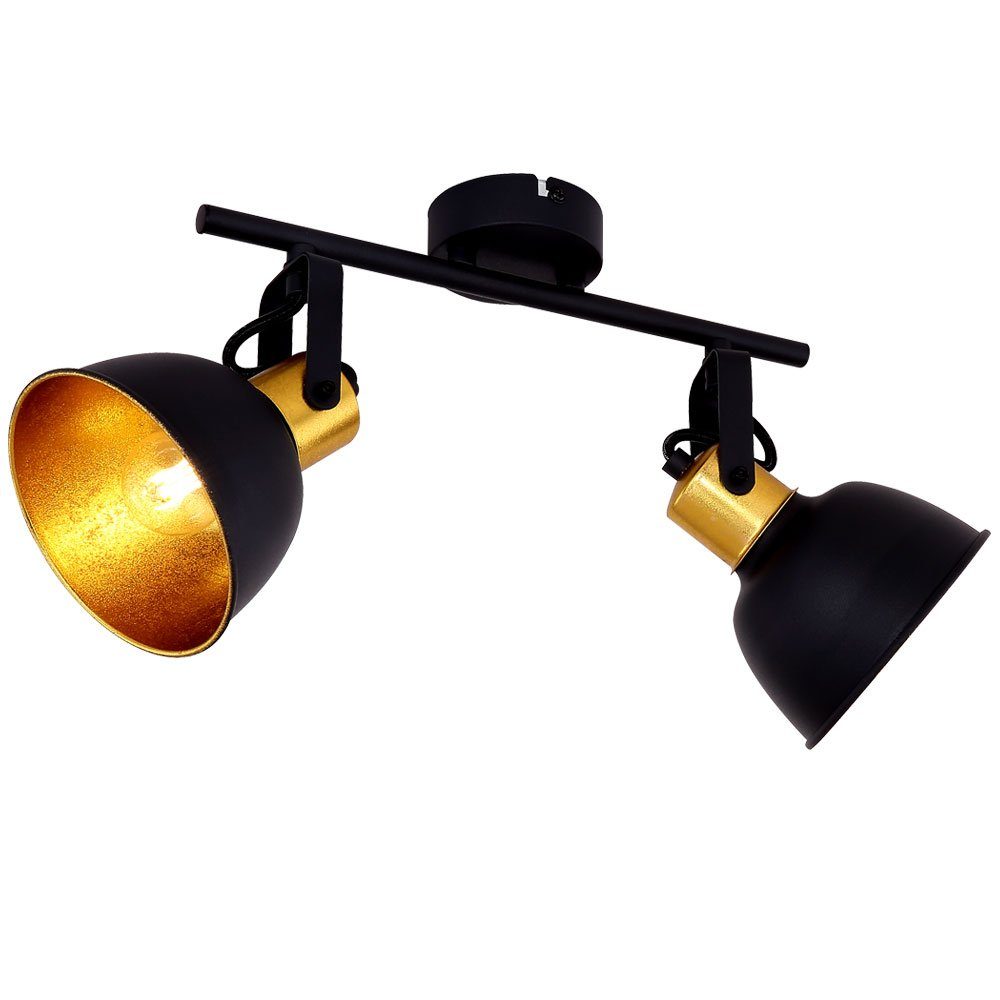etc-shop Leiste SCHWARZ-GOLD inklusive, Decken Strahler im- Leuchtmittel LED Lampe Warmweiß, Leuchte Spot Deckenleuchte, beweglich