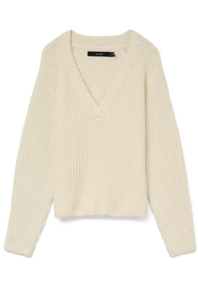 Vero Moda Strickpullover VMNOVAH RIB LS V-NECK PULLOVER günstig online kaufen