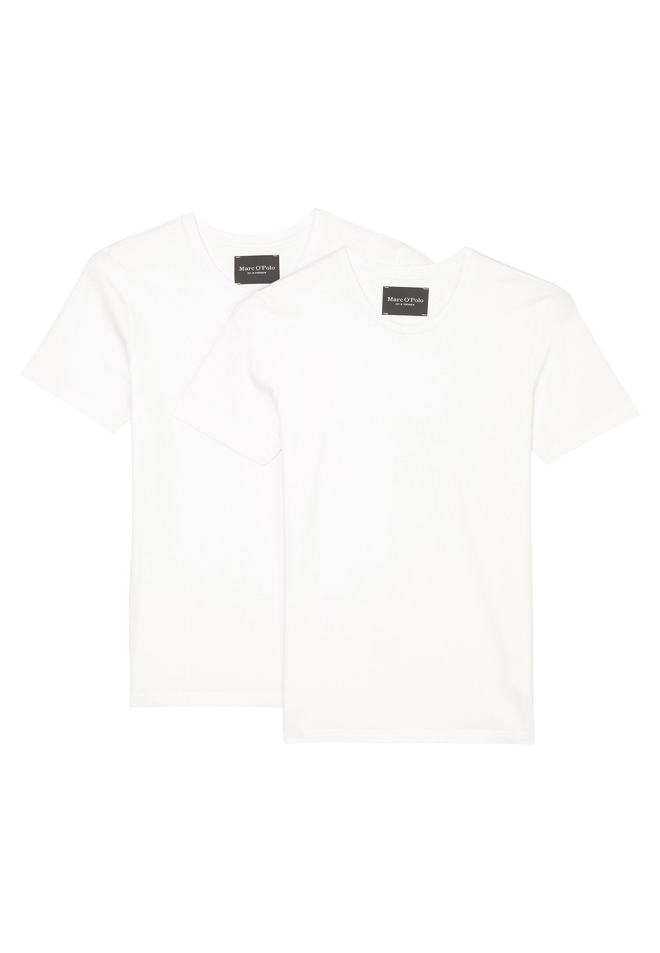 Marc Pack - (Spar-Set, Langarm Essentials Unterhemd Unterhemd Shirt / Organic O'Polo Cotton Weiß 2er 2-St) - Baumwolle