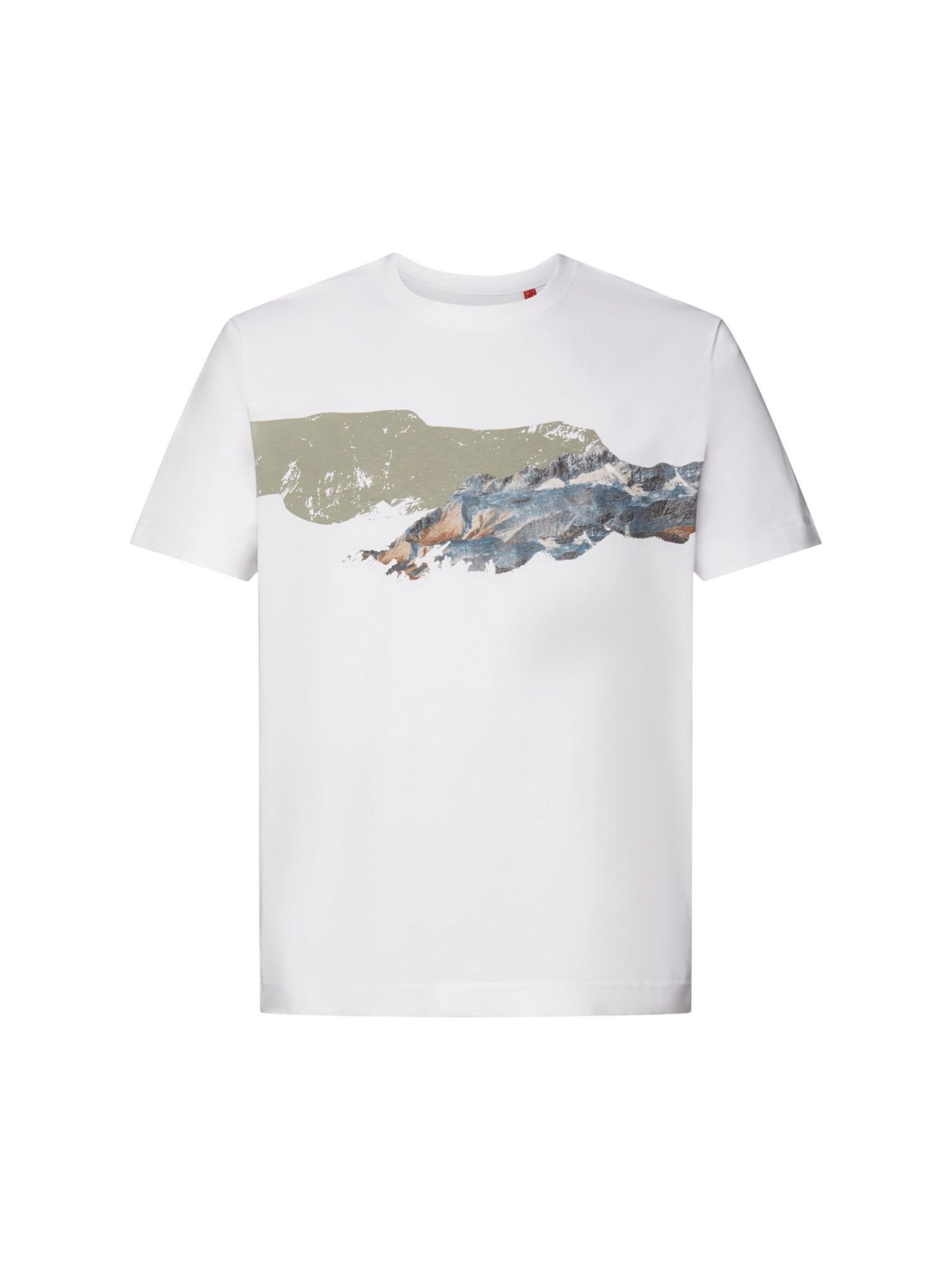 Esprit T-Shirt Baumwoll-T-Shirt mit Print (1-tlg) WHITE | T-Shirts