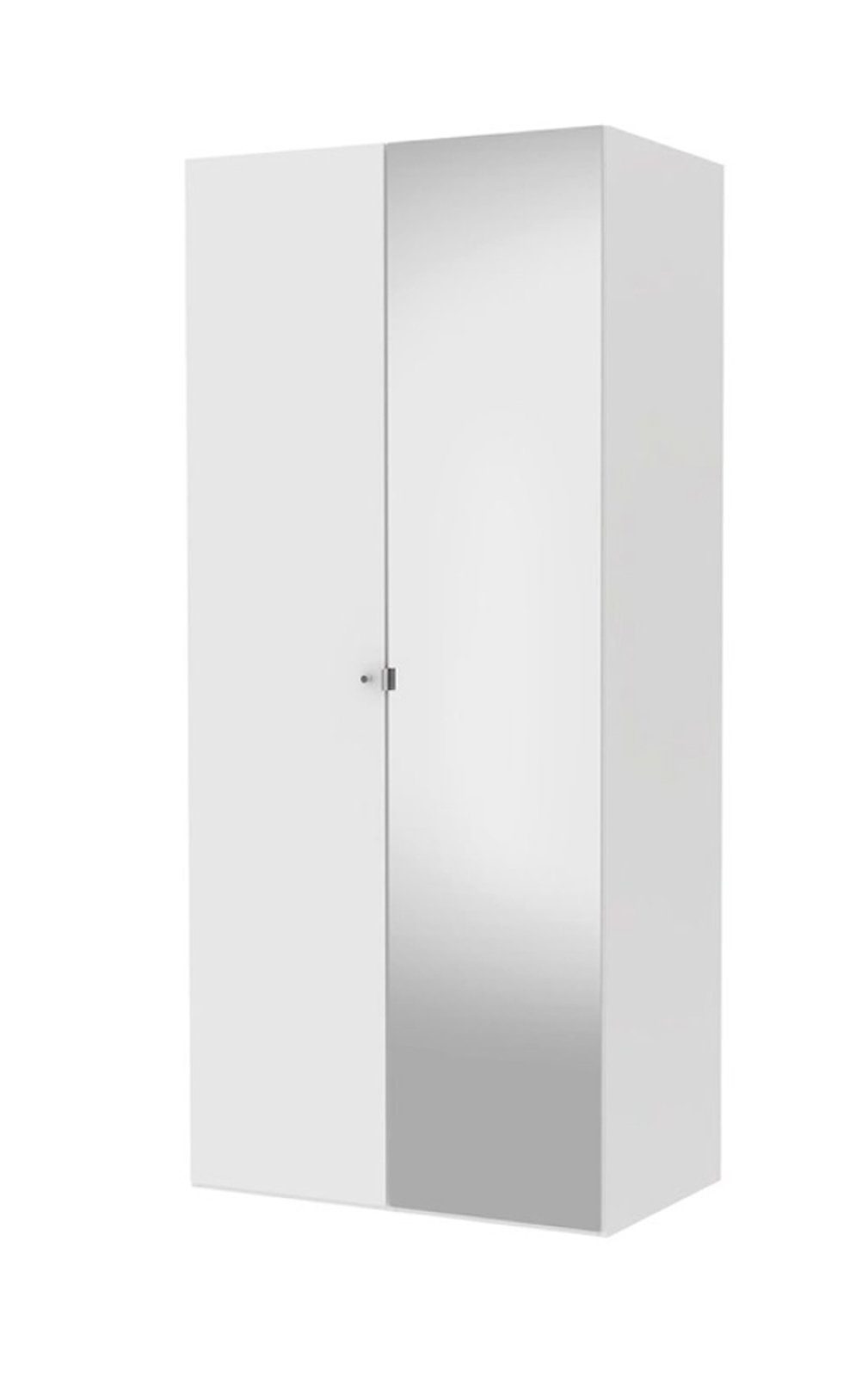 ebuy24 Kleiderschrank Saskia Kleiderschrank A 1 Spiegeltür und 1 Tür. We Weiß
