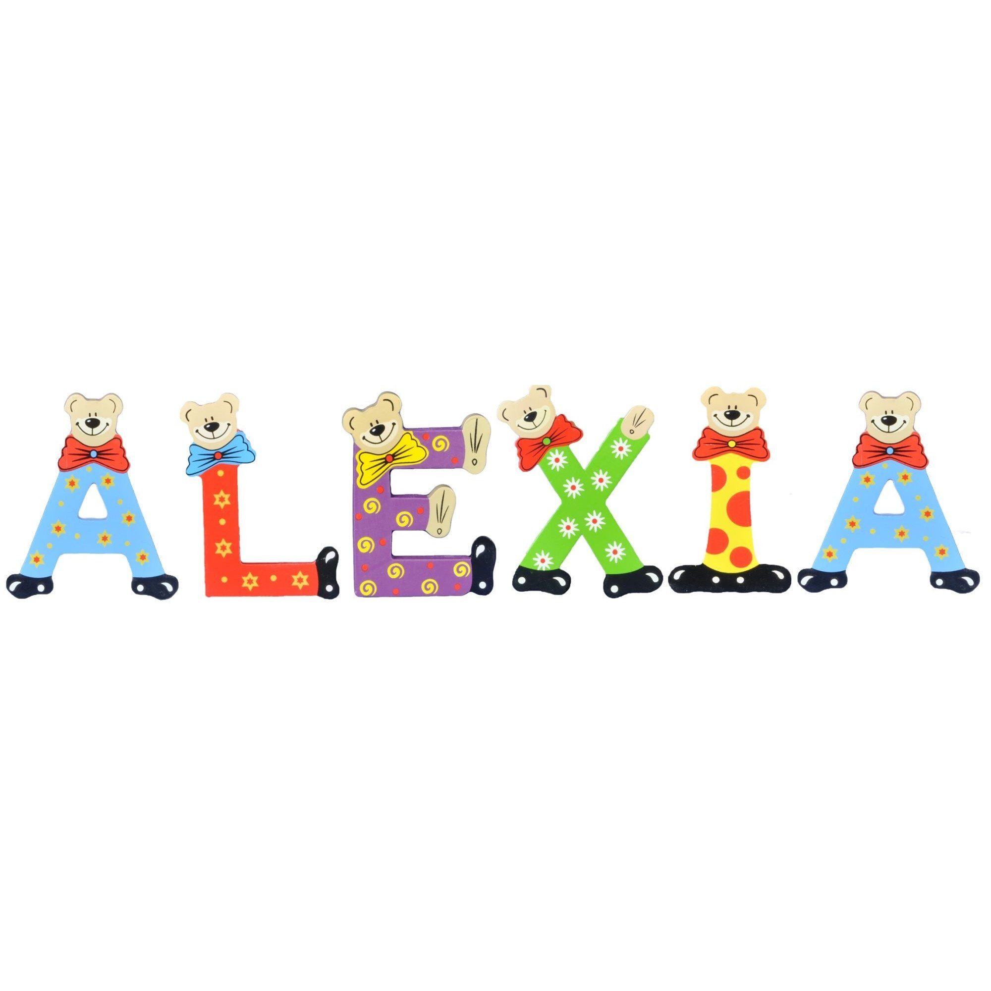 - 6 (Set, Holz-Buchstaben St), Kinder sortiert Deko-Buchstaben Playshoes Namen-Set, ALEXIA