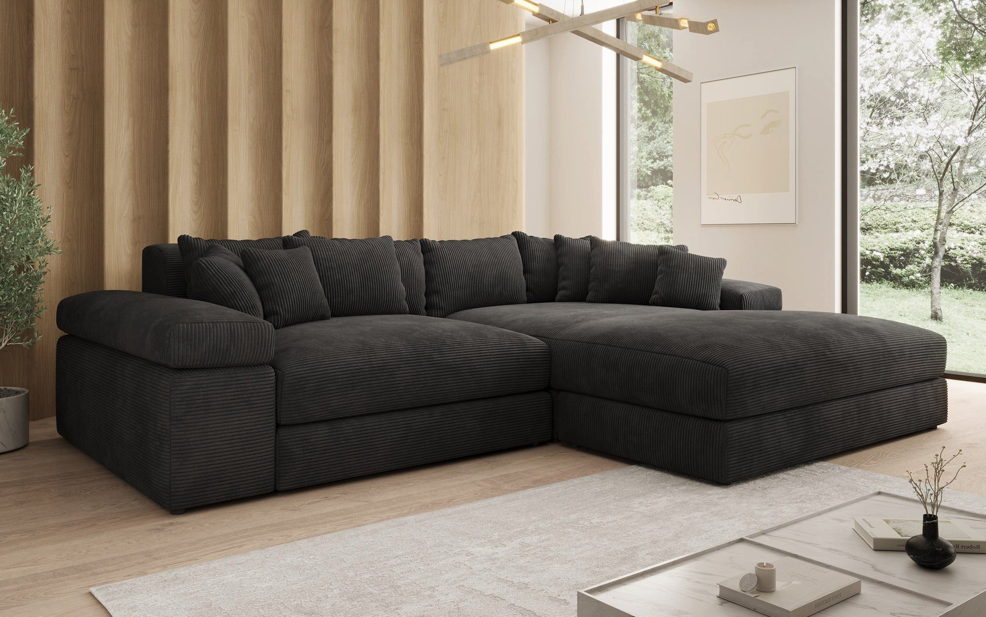 Luxusbetten24 Sofa Designer Sofa Bernardo, mit breiter Ottomane