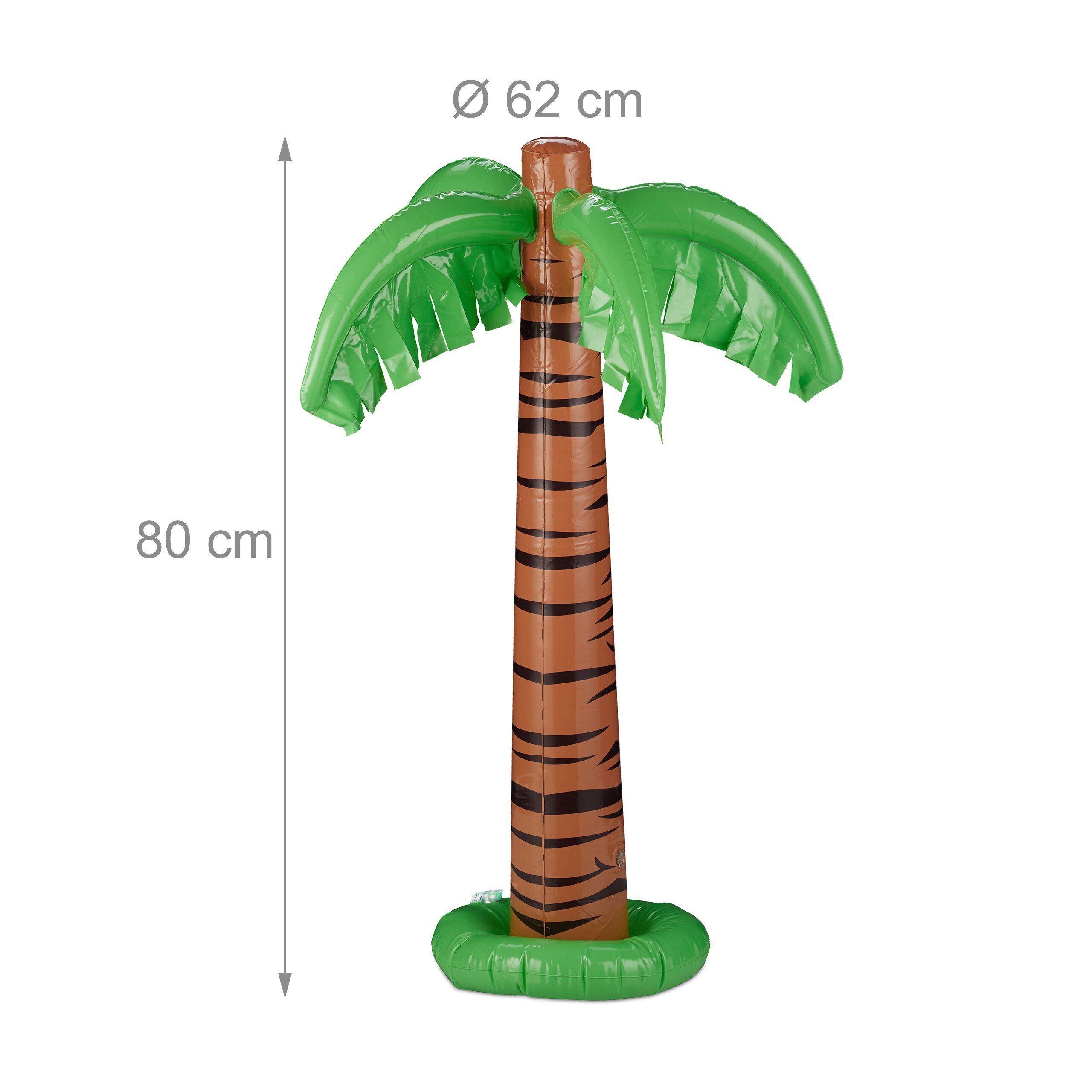 relaxdays Aufblasbares Partyzubehör Aufblasbare Palme 3er Set