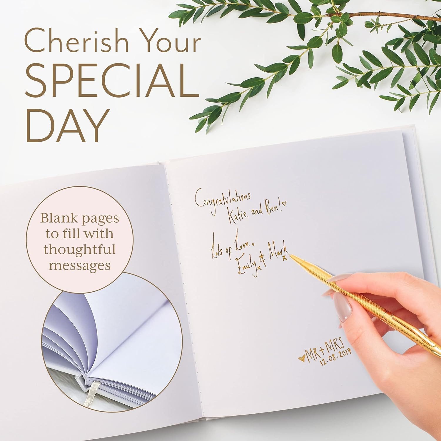 Your Perfect Day Notizbuch Your Perfect Day Hochzeits-Gästebuch mit Elfenbeinband, 64 Seiten