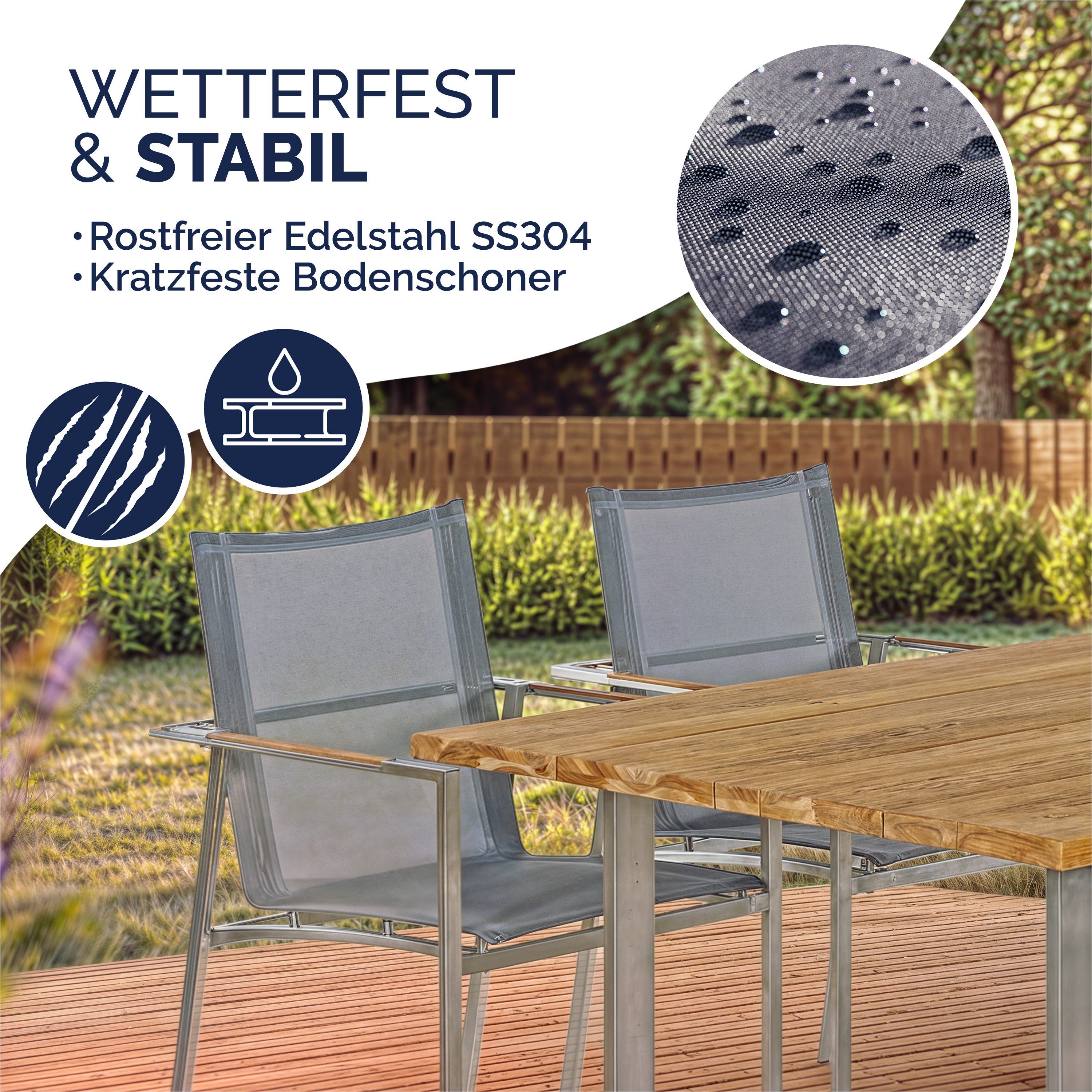 Casaria Gartenstuhl Monza (4 St), Stapelbar günstig online kaufen