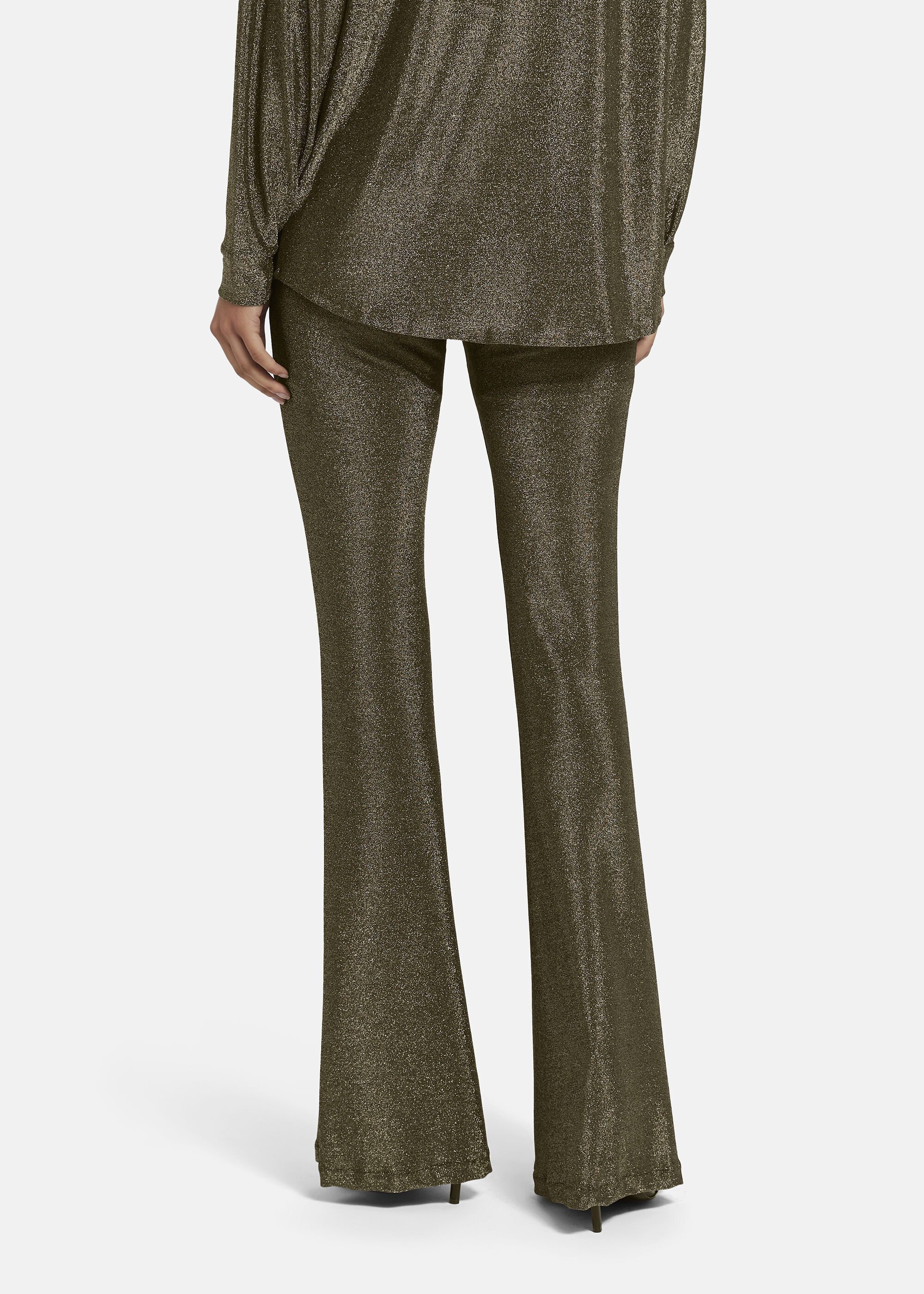 Nicowa Stoffhose CAROWI Lamé-Jersey Hose mit Schlag