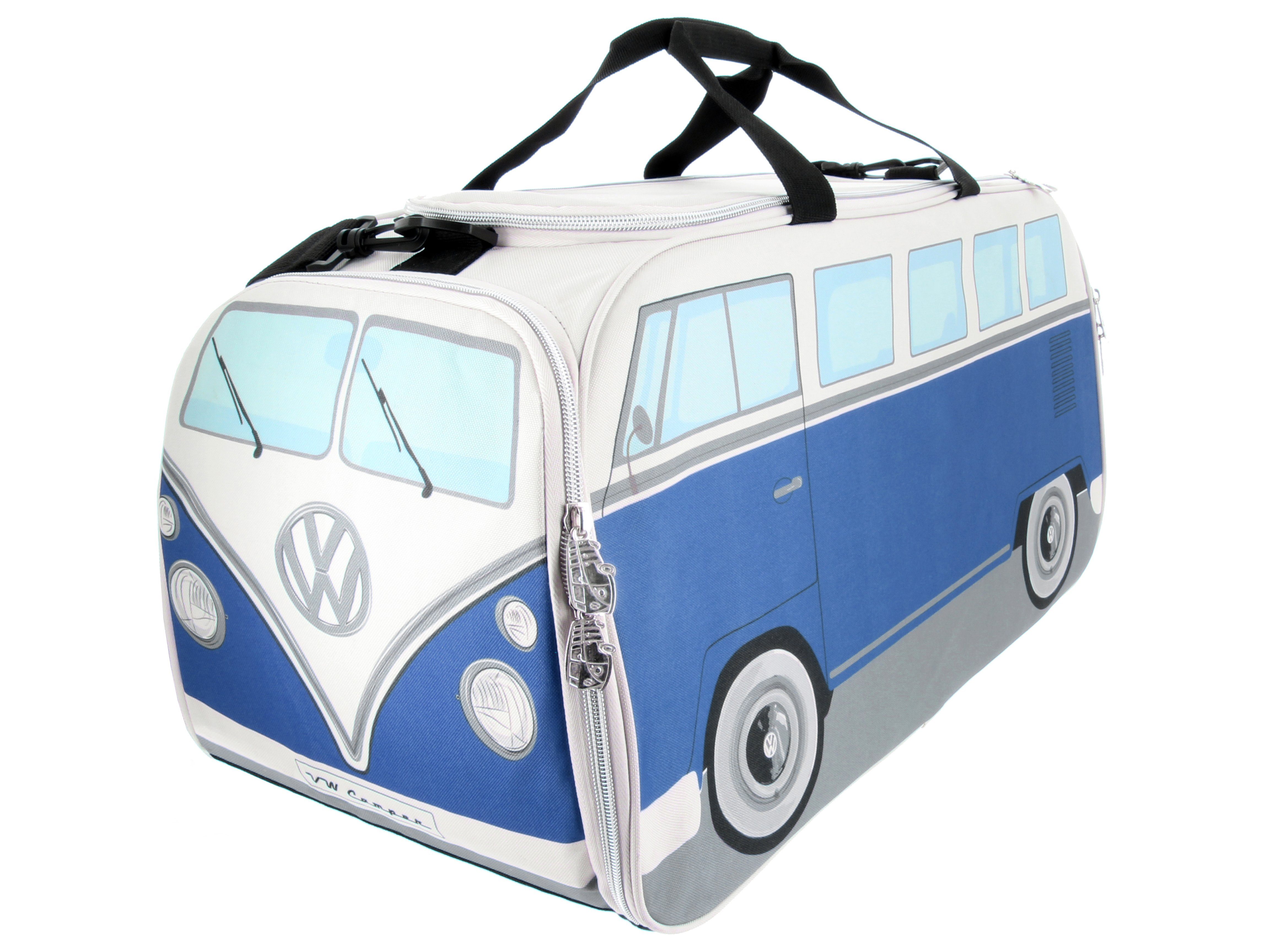 Bus Beige by Bus in VW Bulli Volkswagen & T1 Groß BRISA Retro-Sport-Umhänge-Schulter-Fitness-Tasche, Form Blau/Beige Collection in Sporttasche Classic Blau