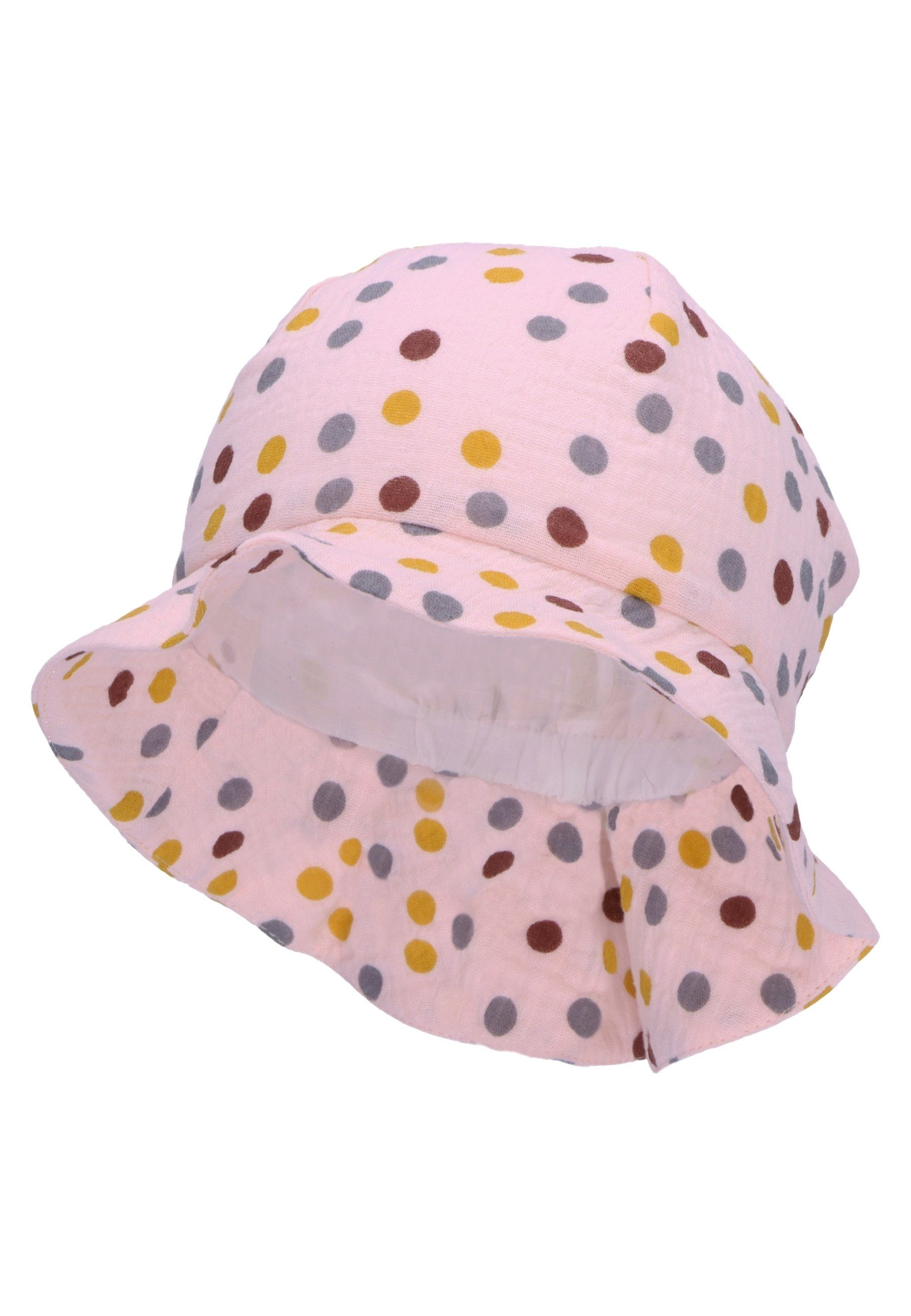 süßen Sommerhut (1-St., Punkte Schirmmütze mit Sterntaler® Kinderhut und Bindeband mit Nackenschutz Motiven) aus bedruckt Baumwolle Sonnenhut Baby