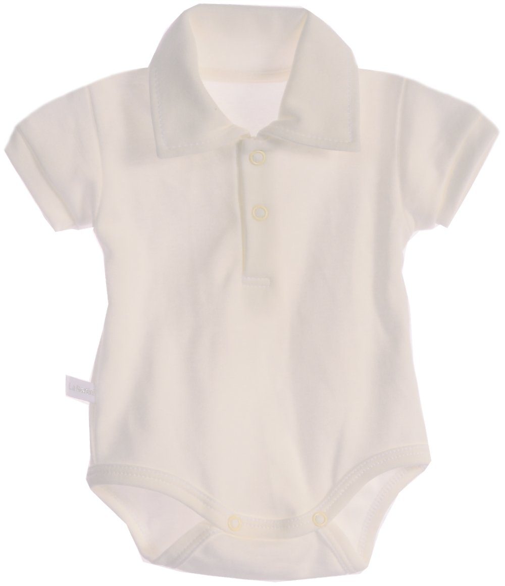 Body Baby Kurzarmbody in Creme mit Polokragen
