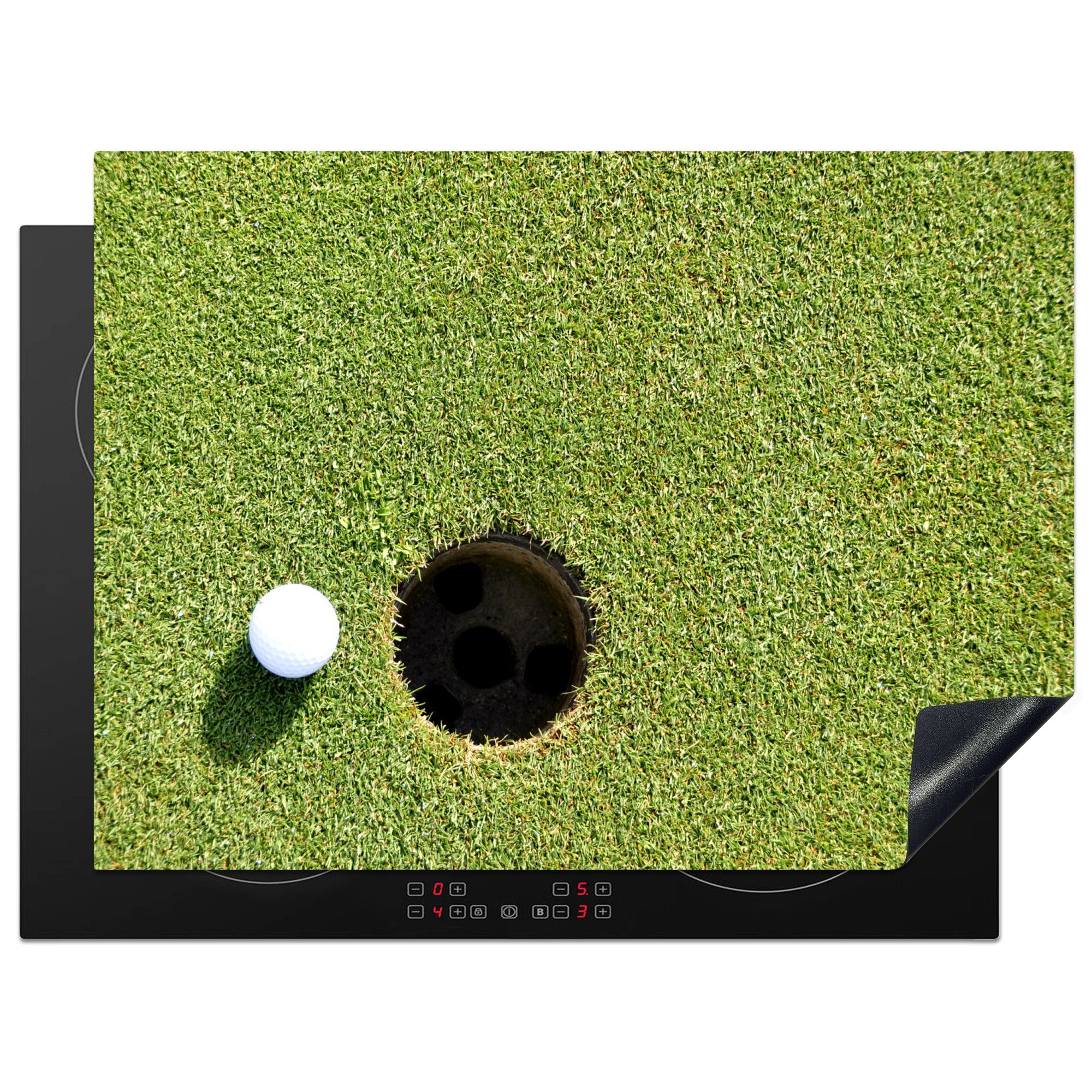 Nähe MuchoWow cm, Schutz des Herdblende-/Abdeckplatte Golfball für in Vinyl, der küche, Lochs, (1 die 71x52 tlg), Induktionskochfeld Ceranfeldabdeckung
