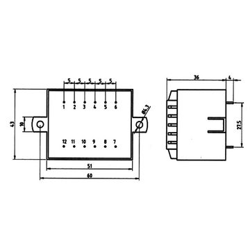 Weiss Elektrotechnik Weiss Elektrotechnik 85/372 Printtransformator 1 x 230 V 1 x 12 V/AC 1 Trafo