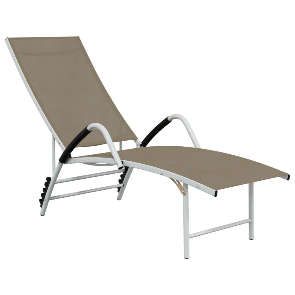 Gartenliege Sonnenliege Textilene und Aluminium Taupe