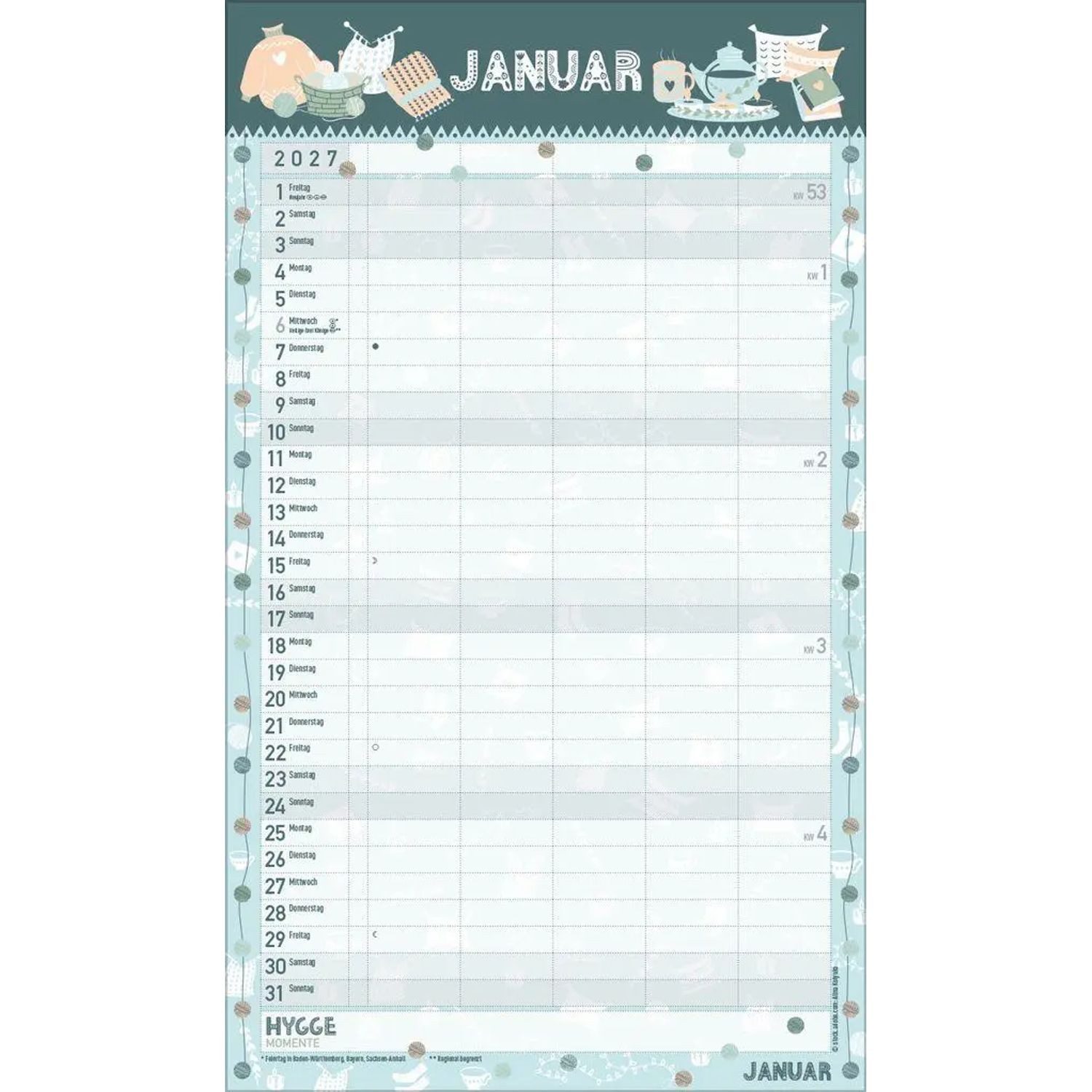 Korsch Verlag Wandkalender Hygge Planer 2027 – Bild 2 von 5