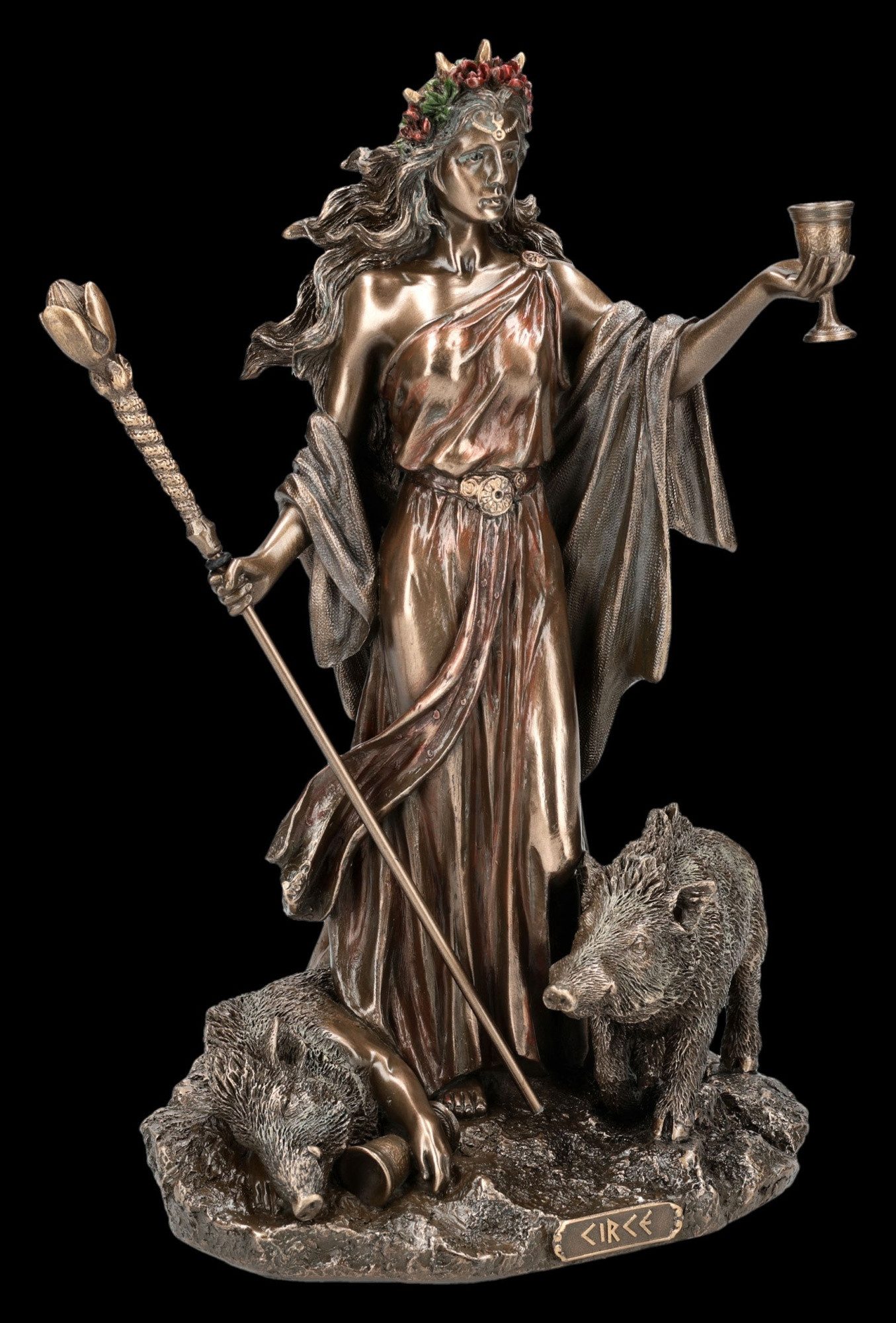 Figuren Shop GmbH Dekofigur Circe Figur – Griechische Mythologie Statue Veronese Skulptur 24 cm