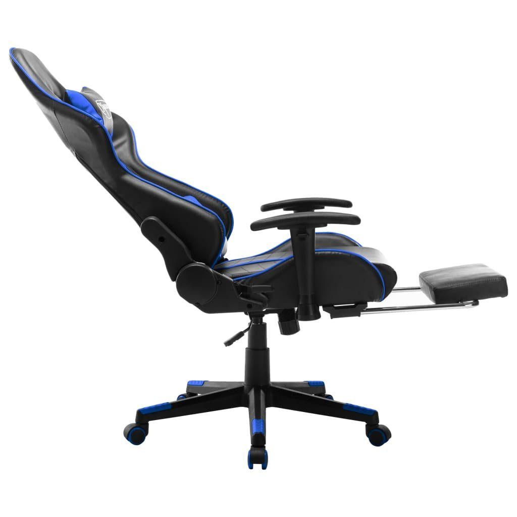 furnicato Gaming-Stuhl mit Kunstleder St) und Schwarz Blau (1 Fußstütze