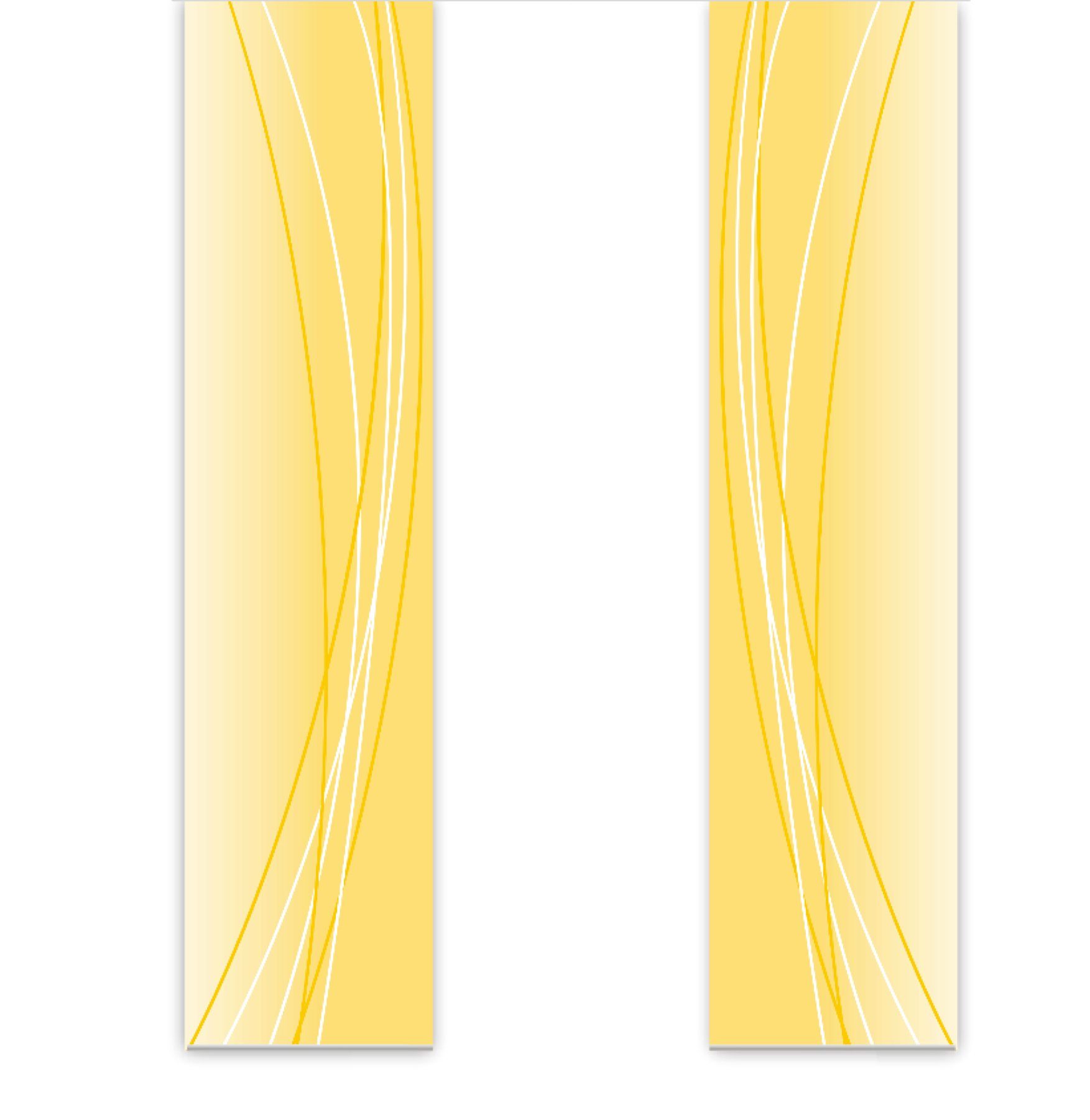 Schiebegardine Linea gelb Flächenvorhang 2er Set 260 cm kürzbar - B-line,  gardinen-for-life