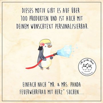 Mr. & Mrs. Panda Grußkarte Feuerwehrfrau Herz - Weiß - Geschenk, Glückwunschkarte, Feuerwehrhaup, Hochwertiger Karton