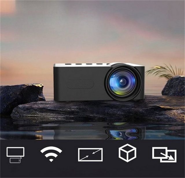 Uniquee,Tragbarer HD-Projektor mit 1920x1080px Auflösung Beamer (4K-Unterstützung und 15 ANSI Lumen Helligkeit)