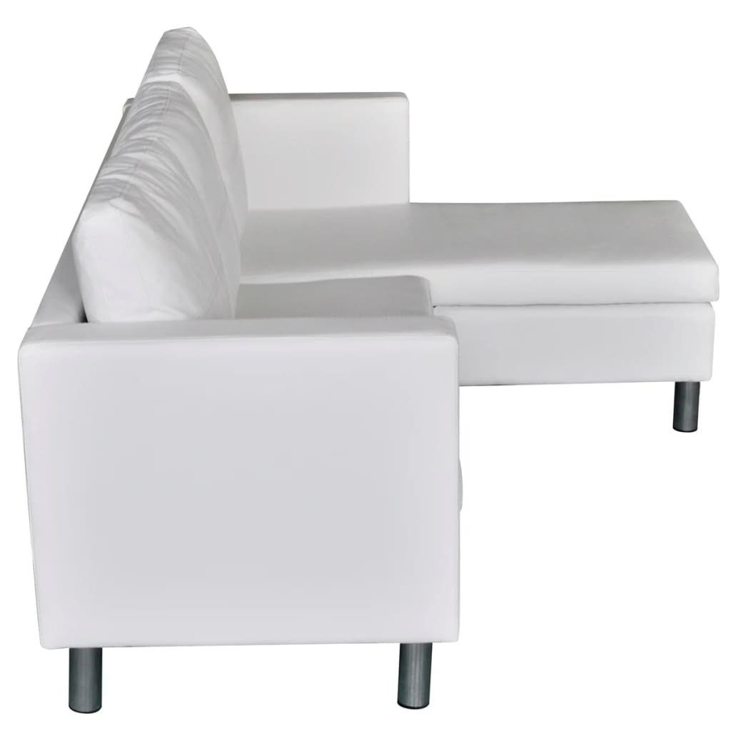 vidaXL Sofa 3-Sitzer Modulsofa Kunstleder Weiß