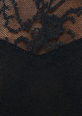 Melrose Rundhalsshirt mit Spitze und transparentem Spitzenrücken