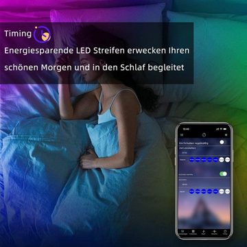 ZMH LED-Streifen RGB einstellbar mit Fernbedienung App LED-Streifen Whonzimmer, 20M, Music Sync mit Ferbedienung RGB Esszimmer Flur