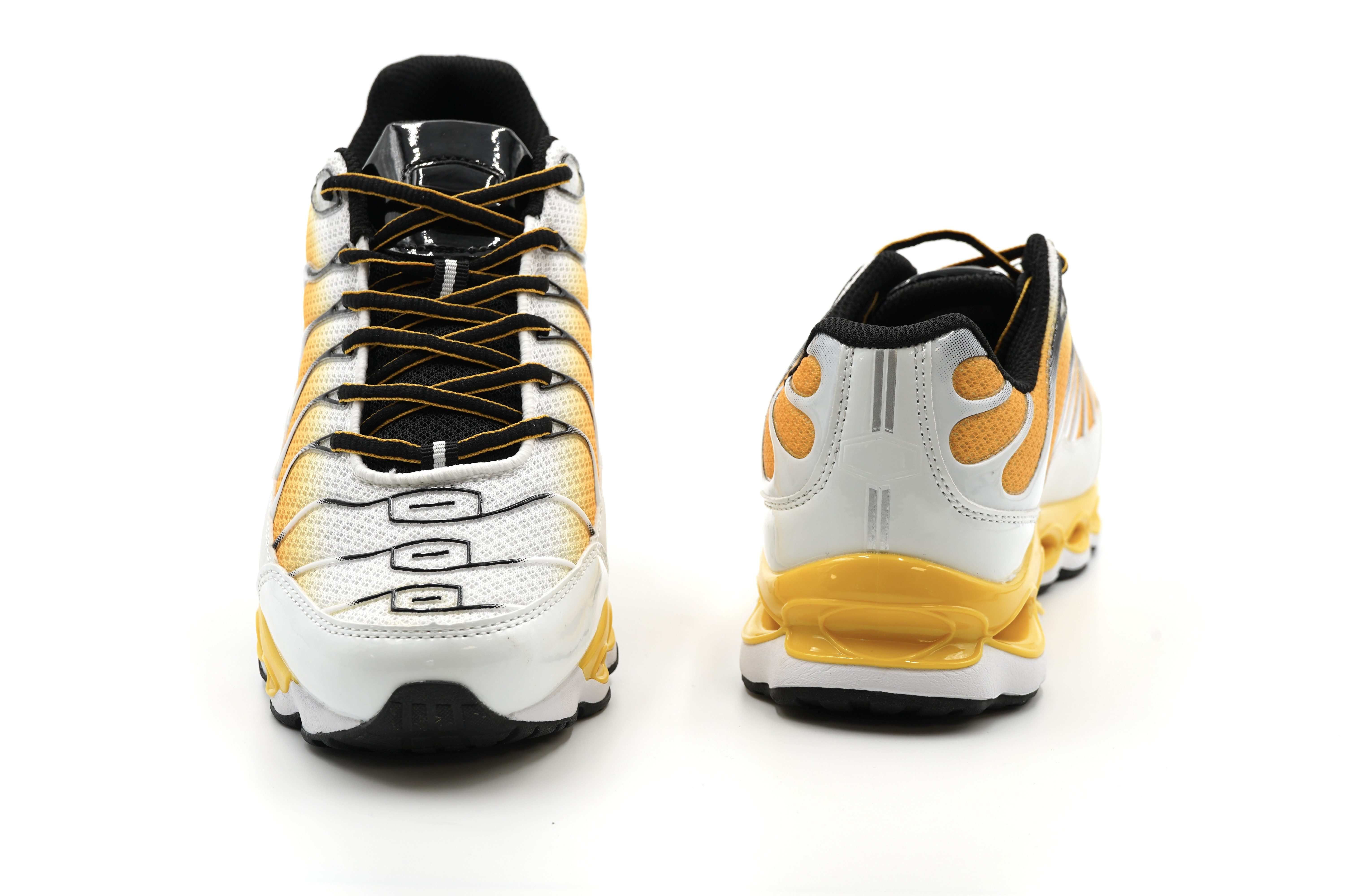 Sonderpostendiscount Herrensneaker C1001-37 White/Yellow mit gedämpfter Sohle Sneaker gedämpfte Sohle