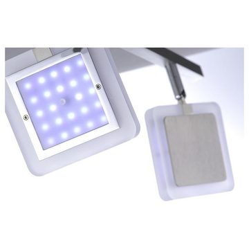 click-licht LED Deckenleuchte Q-Smart LED Deckenleuchte Q-Vidal in Silber RGBW, Fernbedienung: Ja, Leuchtmittel enthalten: Ja, fest verbaut, LED, warmweiss, Deckenlampe, Deckenbeleuchtung, Deckenlicht