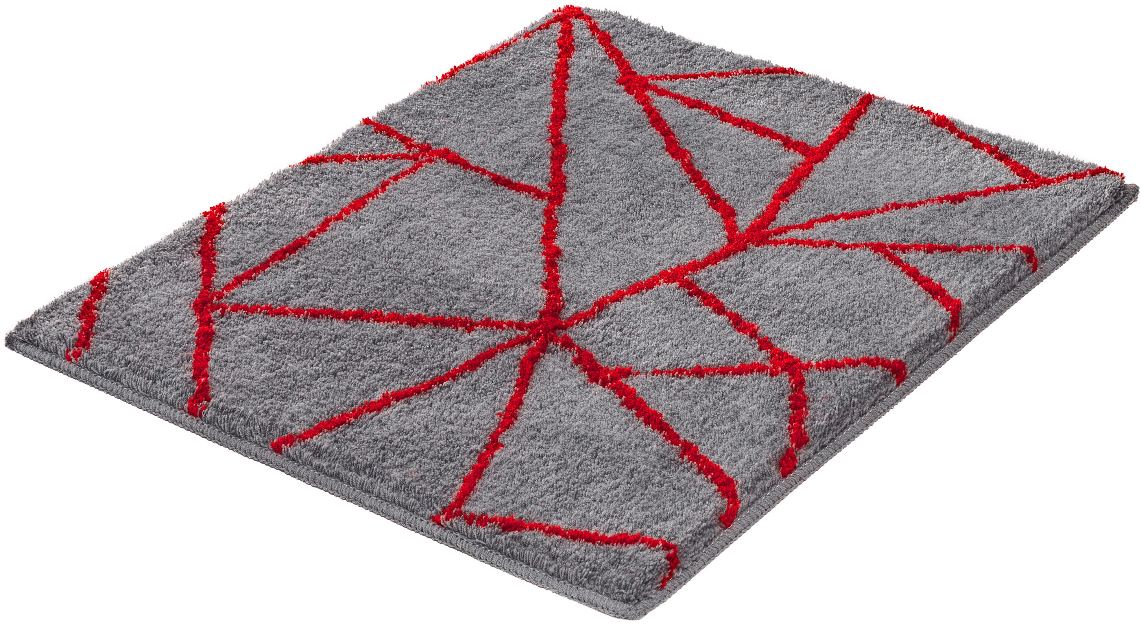 Kleine Wolke Badematte »Bondi«, Höhe 20 mm, rutschhemmend beschichtet, fußbodenheizungsgeeignet, Polyacryl, rechteckig, Badteppich, modernes geometrisches Design, weicher Hochflor