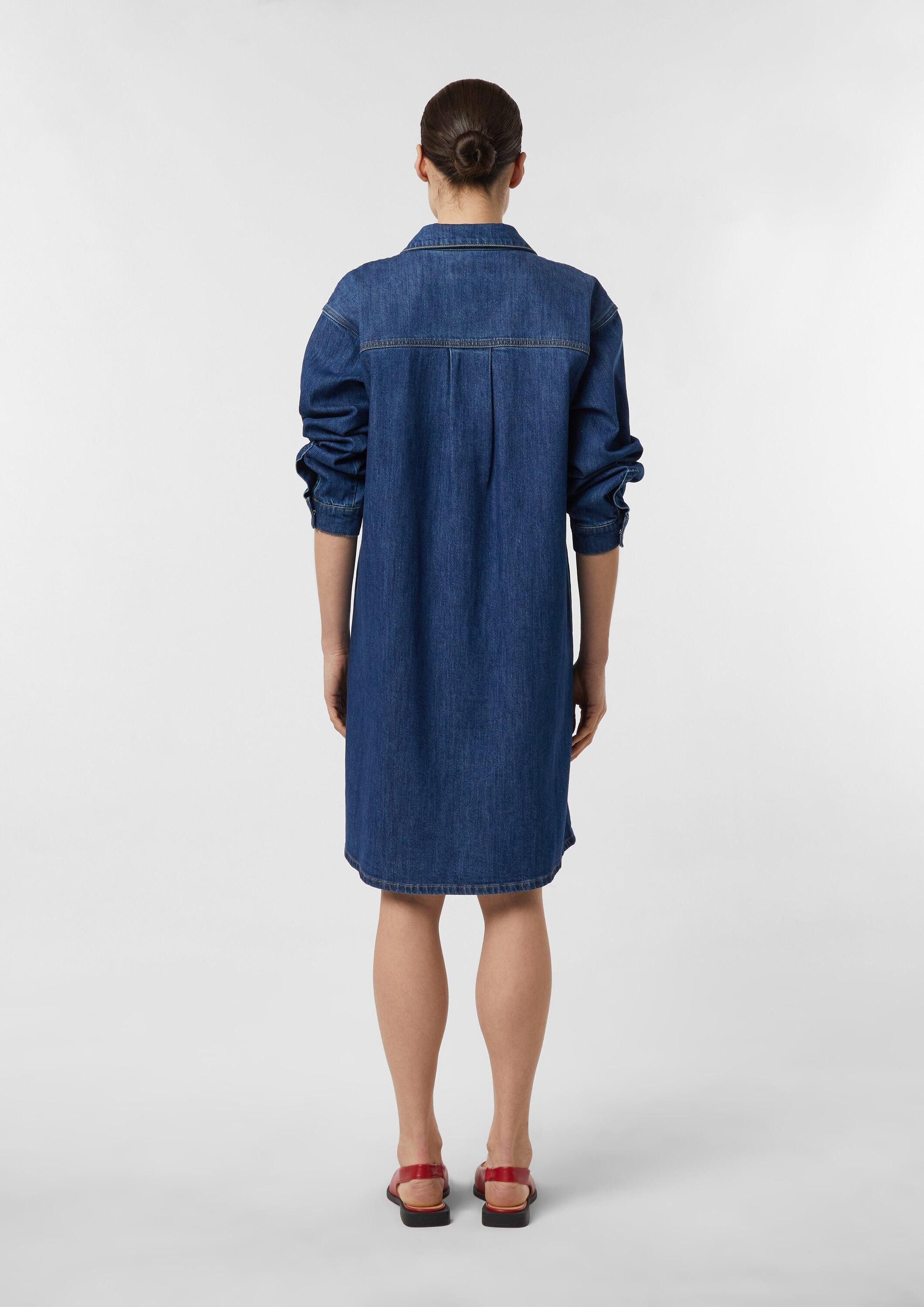 comma Minikleid Kleid Kurzes Denim-Hemdblusenkleid im Loose Fit